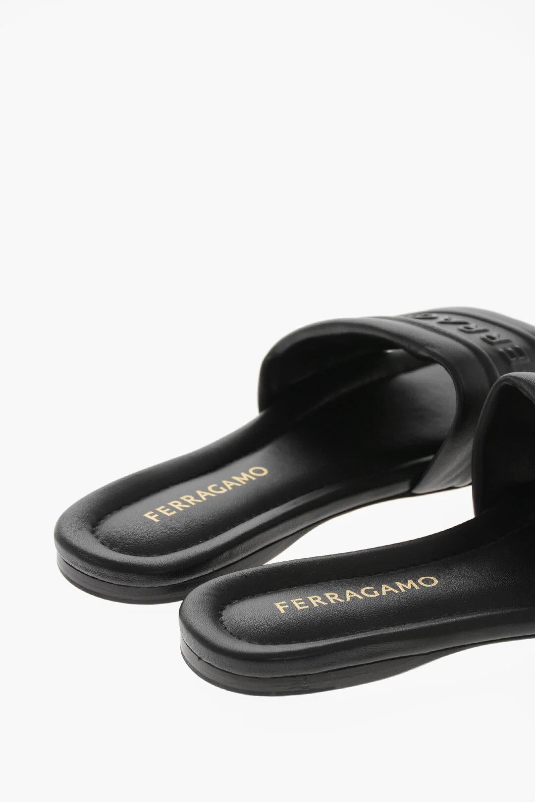 Salvatore Ferragamo og1mm0426 Leather Slides in Black Size US 7.5 / IT 37.5 - 2 Thumbnail
