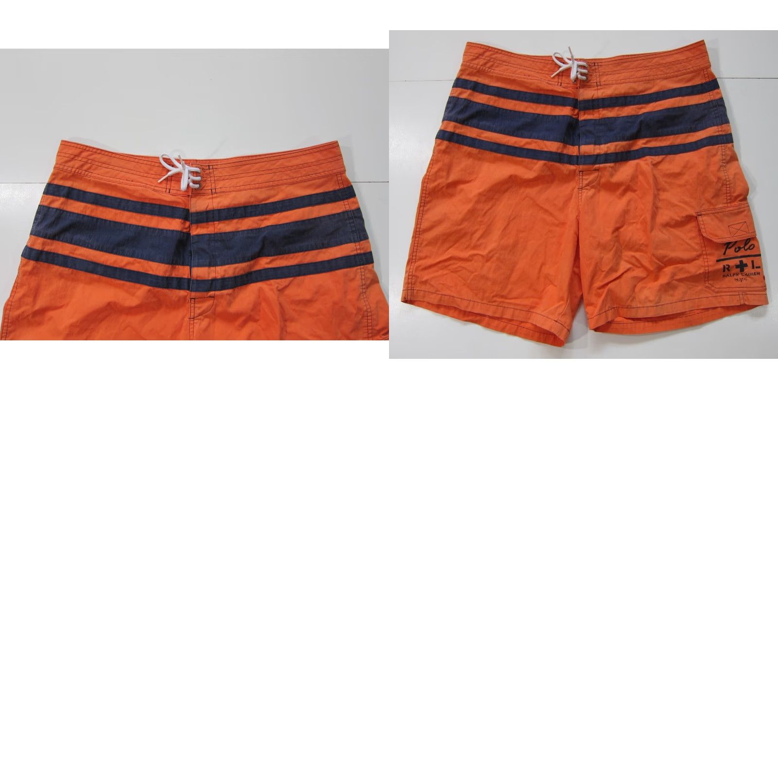 Polo Ralph Lauren Ralph Lauren Polo N.Y.C Orange Blue Nylon Swim Surf Board Short Men 36 Size US M / EU 48-50 / 2 - 8 Thumbnail