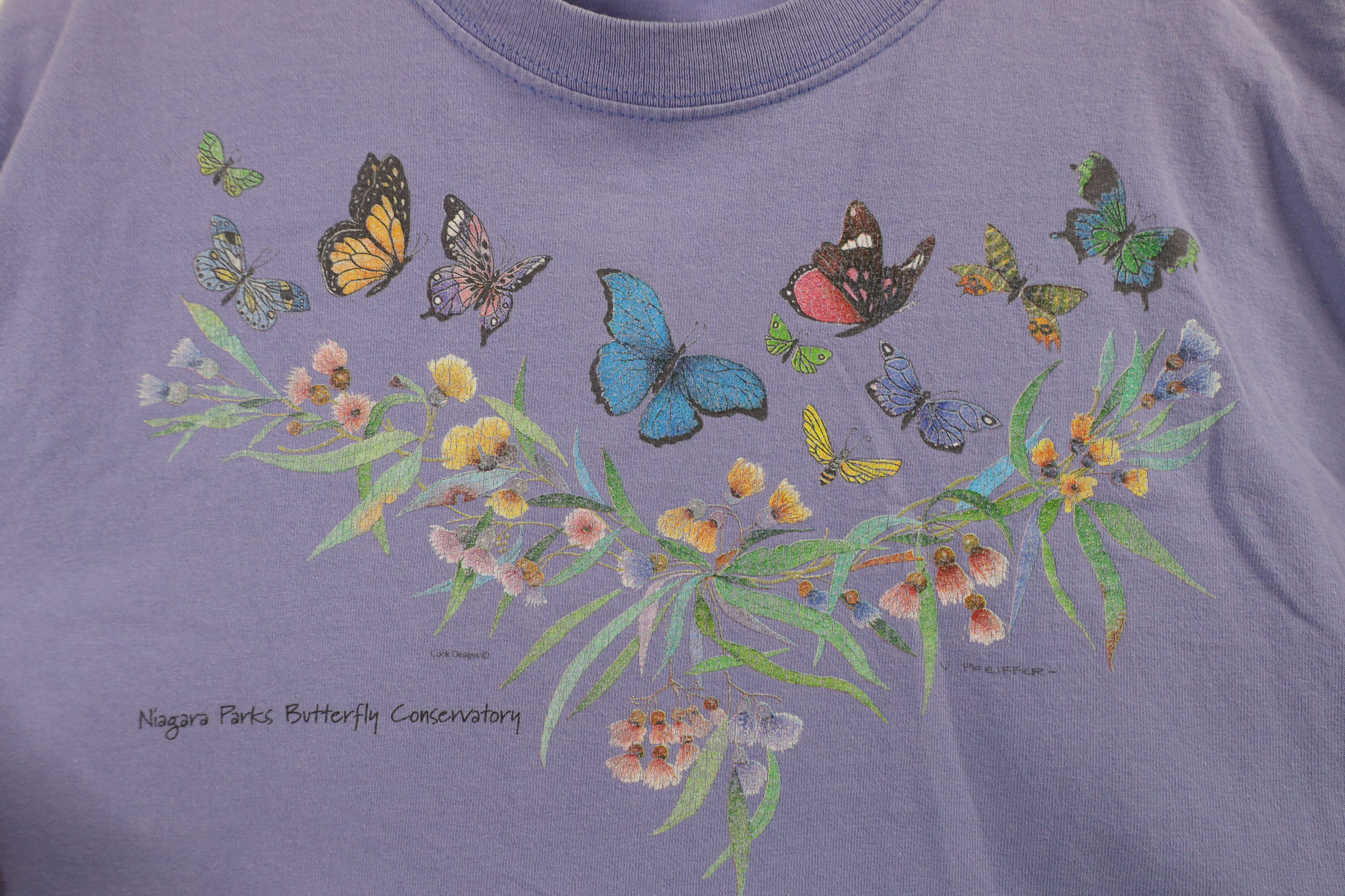 Vintage Vintage 90s Streetwear Parks Butterfly Conservatory T-Shirt Size L / US 10 / IT 46 - 4 Thumbnail
