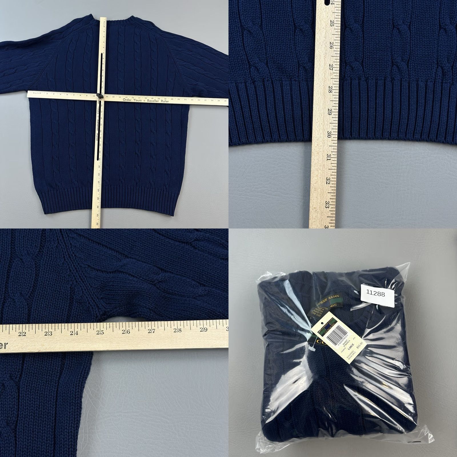 Alexander Julian VINTAGE Alexander Julian Colours Sweater Mens L Cable-Knit Cotton Preppy NWT Size US L / EU 52-54 / 3 - 8 Thumbnail