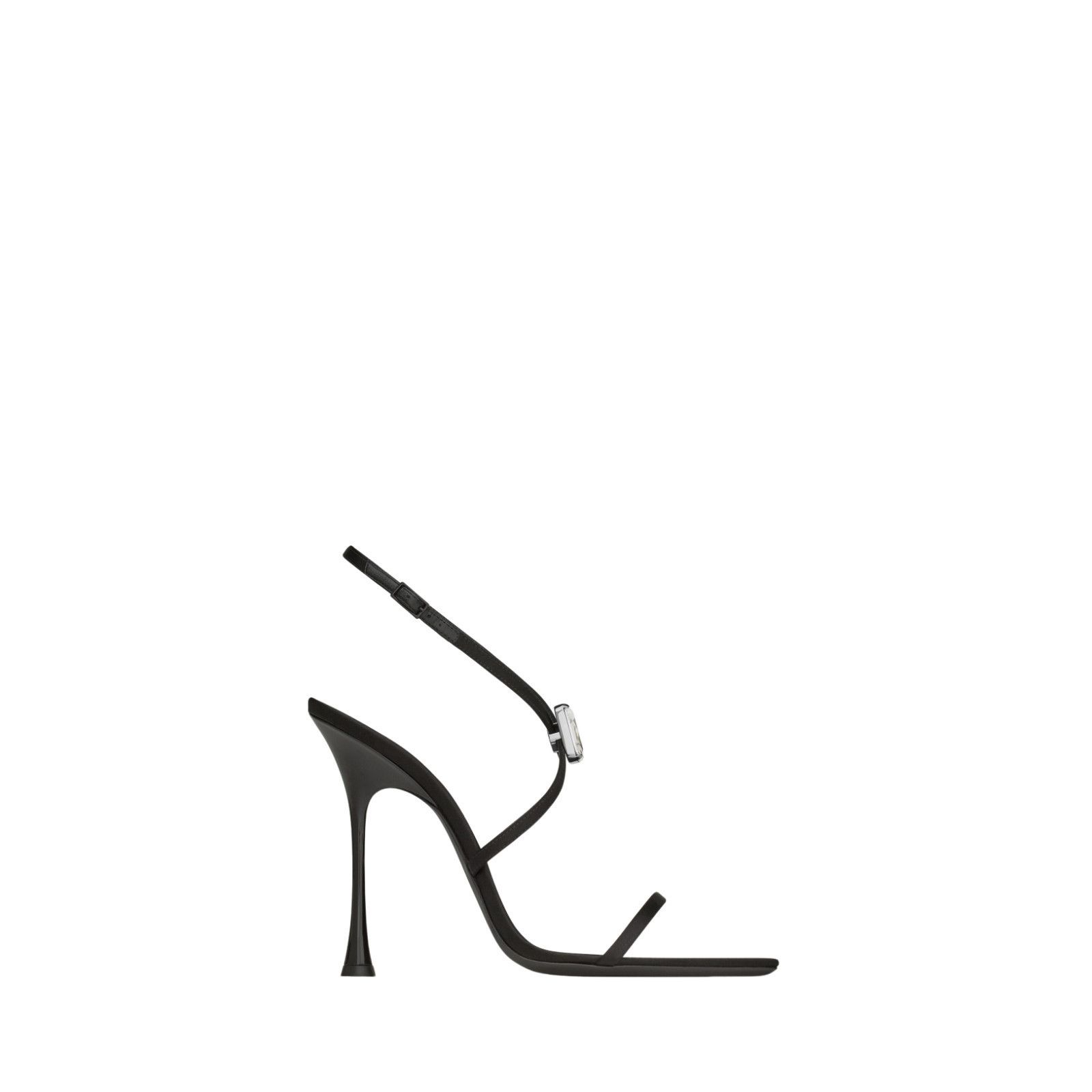 SAINT LAURENT Harlow $1390 Black Satin Crepe And Crystals 11