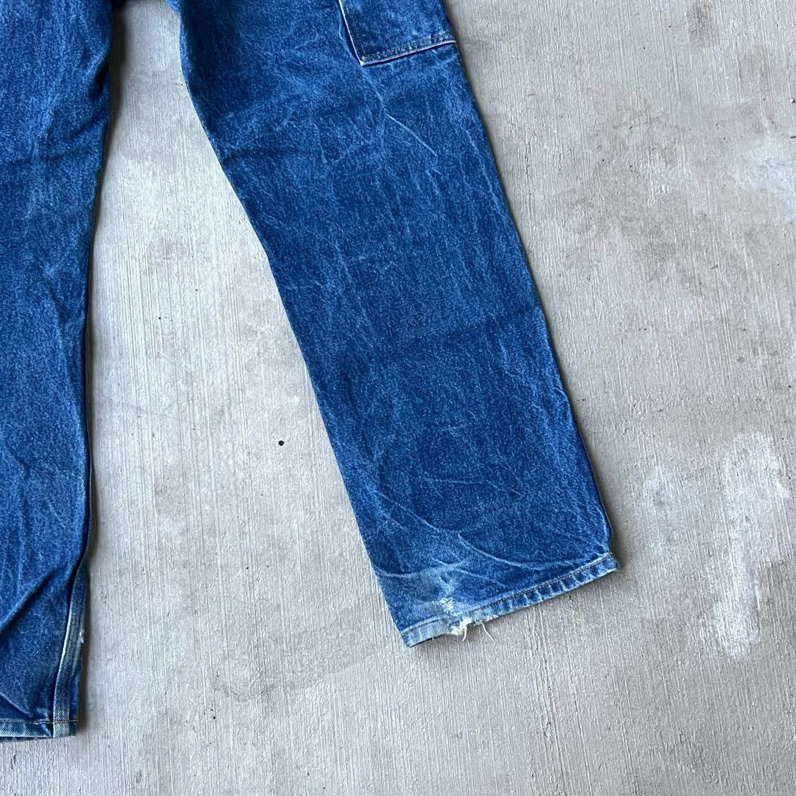 Carhartt × Vintage Carhartt faded denim blue jean double knee work wear pants Size US 33 - 9 Thumbnail