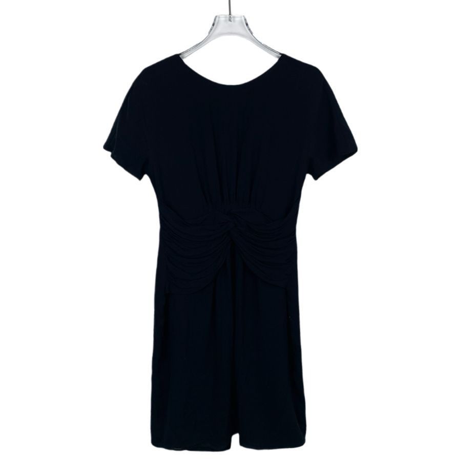 Burberry Burberry Black Silk Short-Sleeve Round-Neck Dress (Size 38) Size XS / US 0-2 / IT 36-38 - 1 Thumbnail