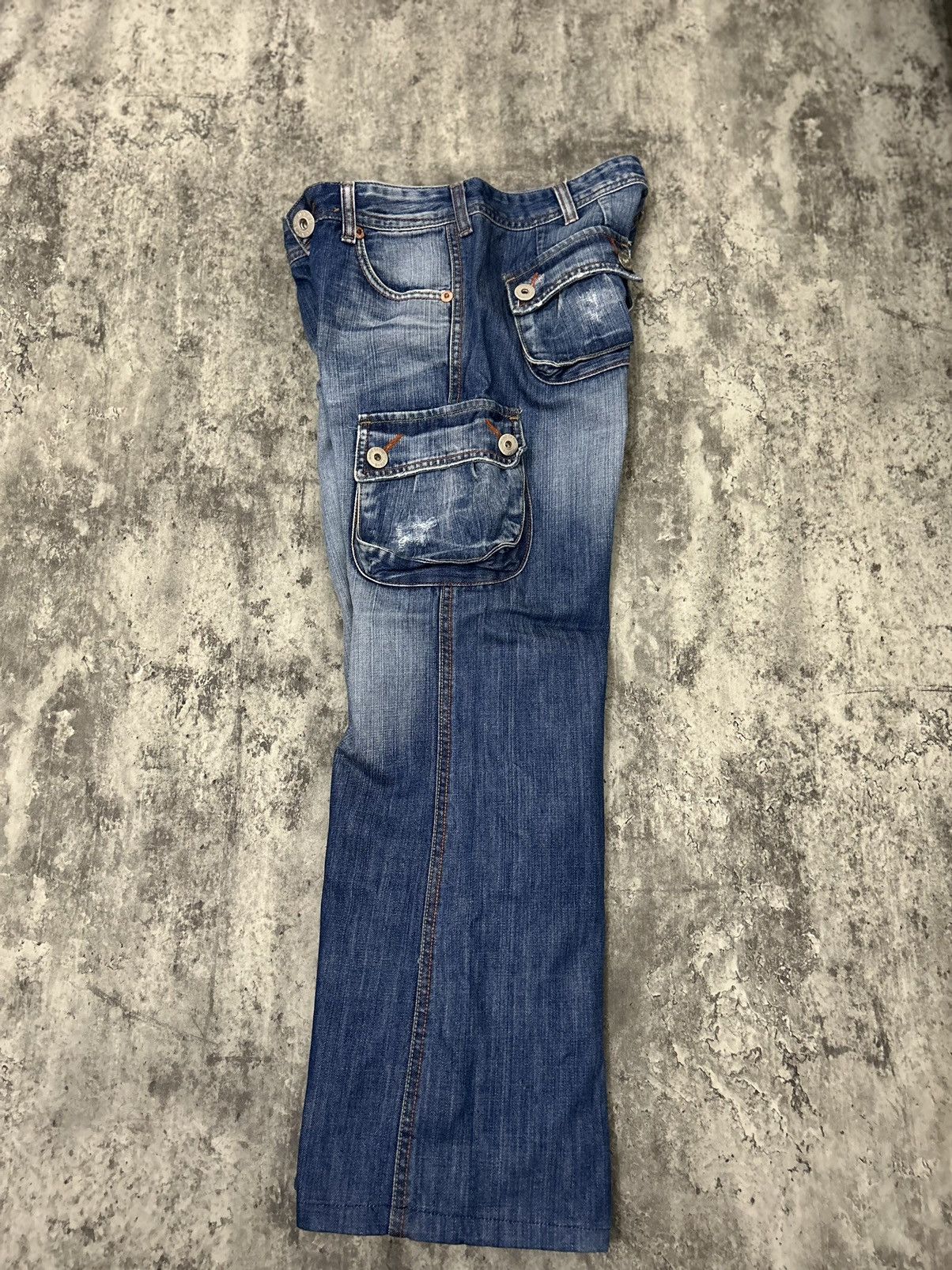 Hysteric Glamour × Japanese Brand × Seditionaries Maro Cate Cargo Baggy Distressed Jeans Size US 30 / EU 46 - 11 Thumbnail