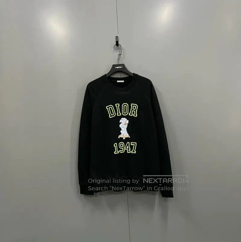 Dior Black Wool Logo Long Sleeve Sweater .