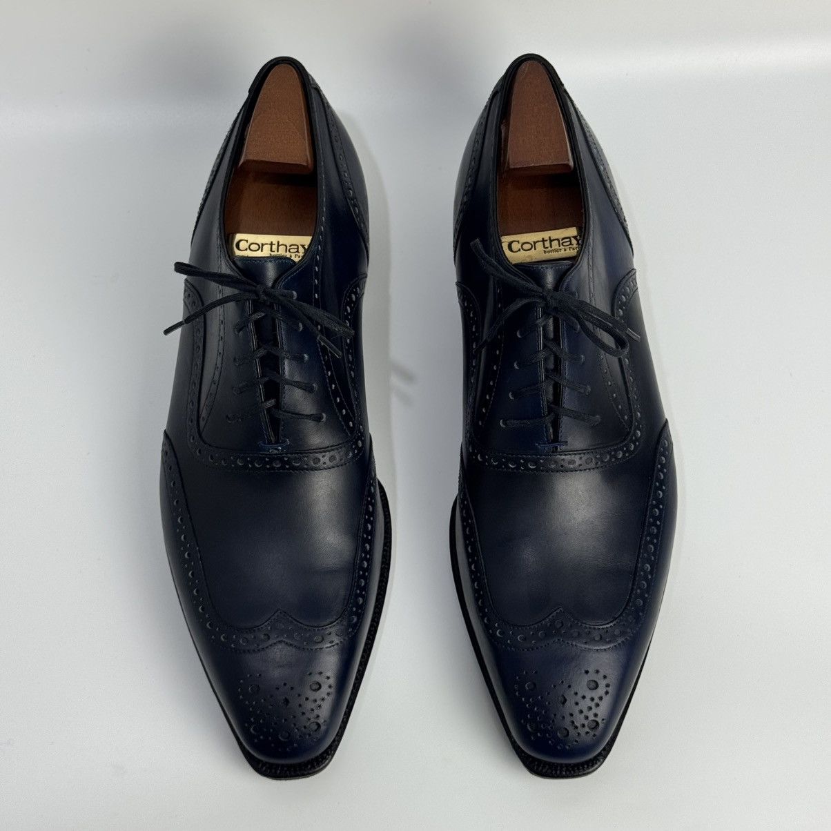 Corthay Corthay Bespoke Wingtip Oxford Navy Blue PatinaLeather Shoes Size US 10 / EU 43 - 6 Thumbnail
