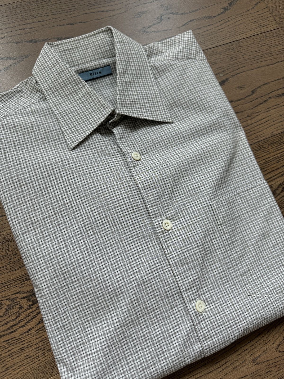 Altea ALTEA Milano ITALY Made Mens Small Checker Dress Shirt Size US M / EU 48-50 / 2 - 3 Thumbnail