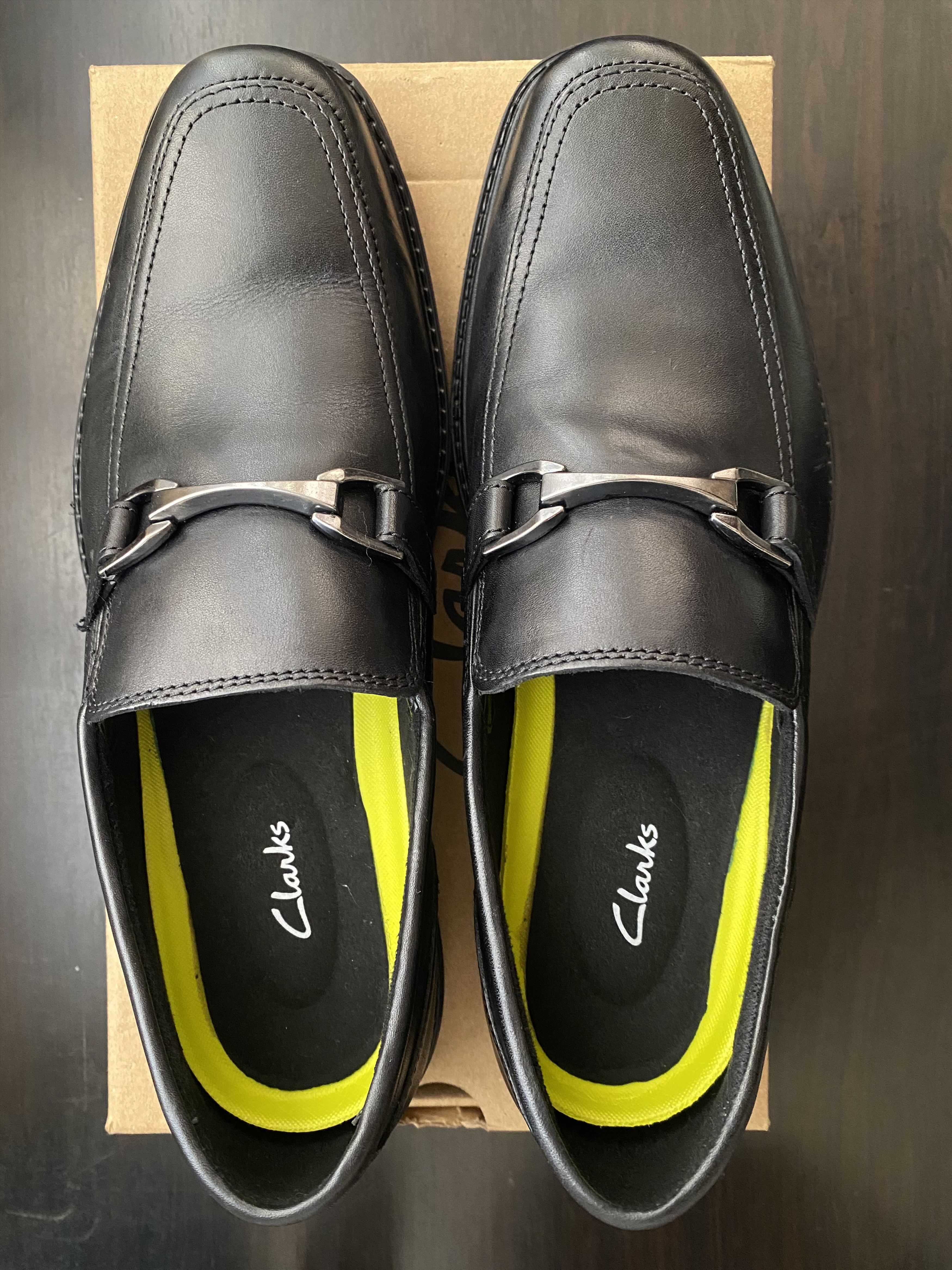 Clarks Clarks Men LaureateStepll Black Leather Loafers Formal Size US 9 / EU 42 - 4 Thumbnail