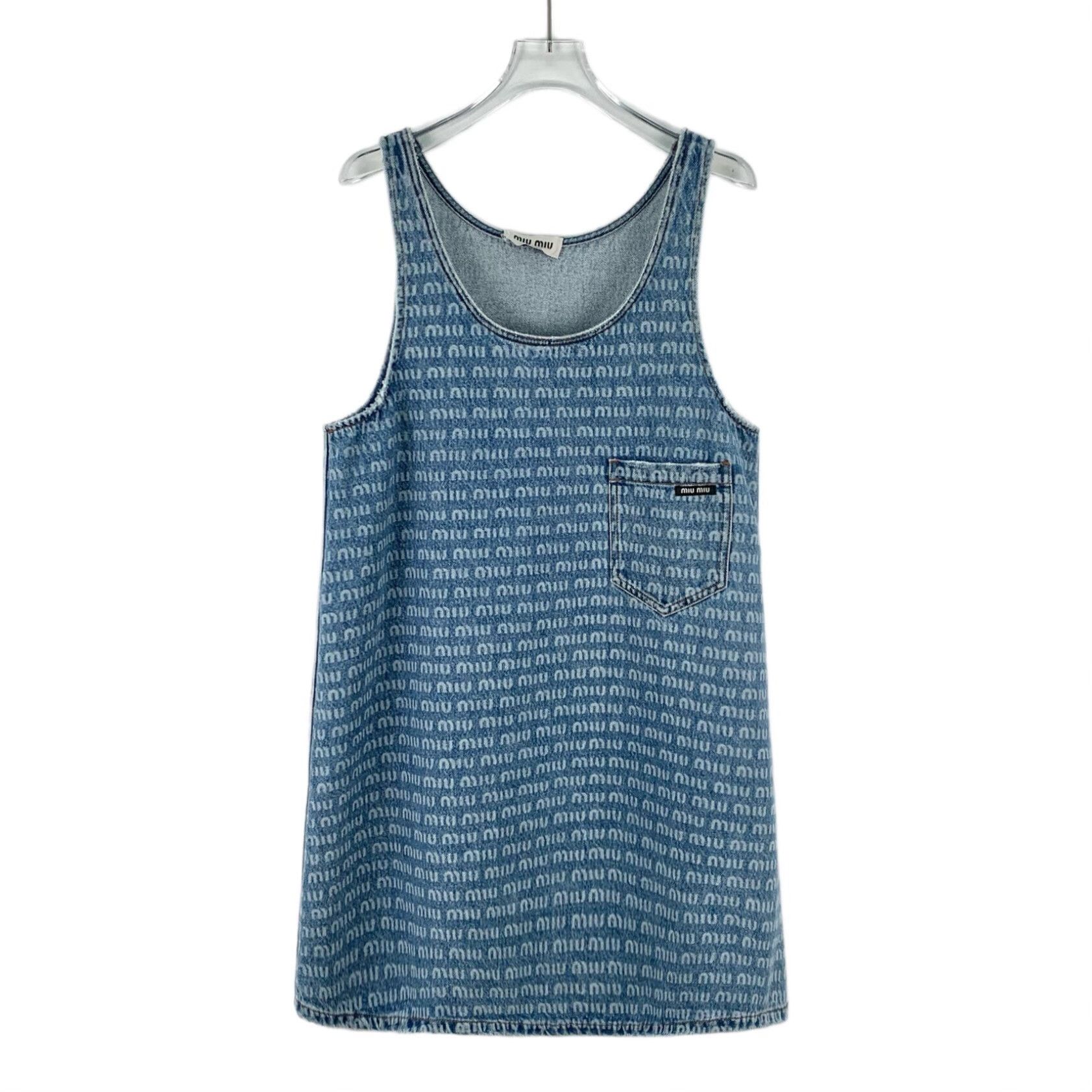 Miu Miu Miu Miu Retro Striped Blue Dress S Women Size S / US 4 / IT 40 - 1 Thumbnail