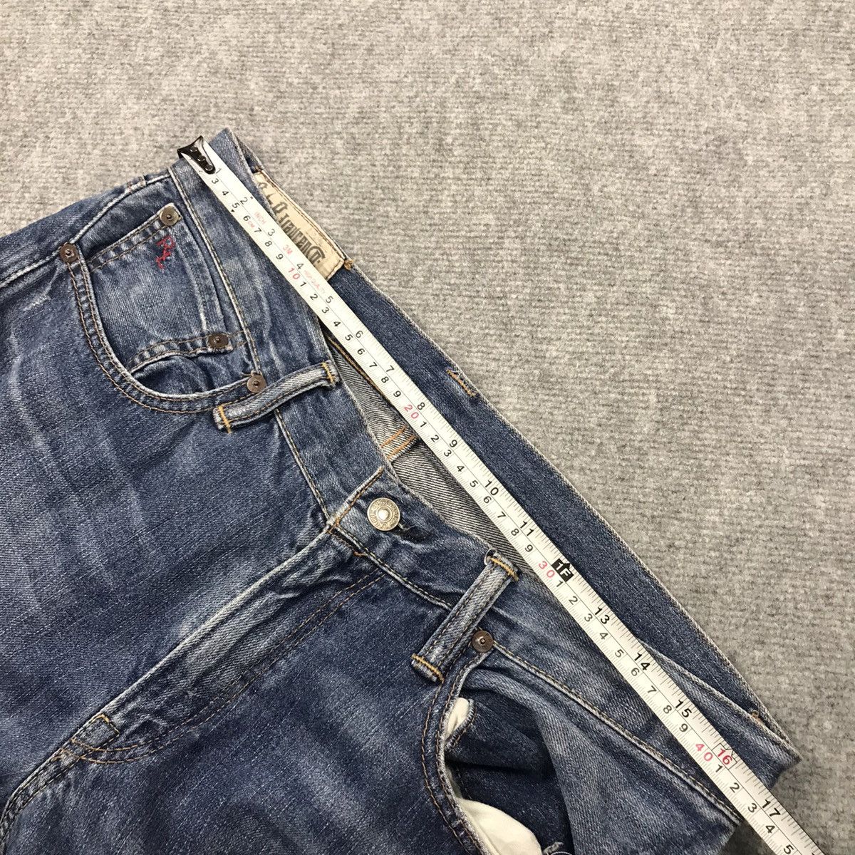 Japanese Brand × Polo Ralph Lauren DISTRESSED POLO RALPH LAUREN PATCHWORK BLUE FADED DENIM PANT Size US 32 / EU 48 - 14 Thumbnail