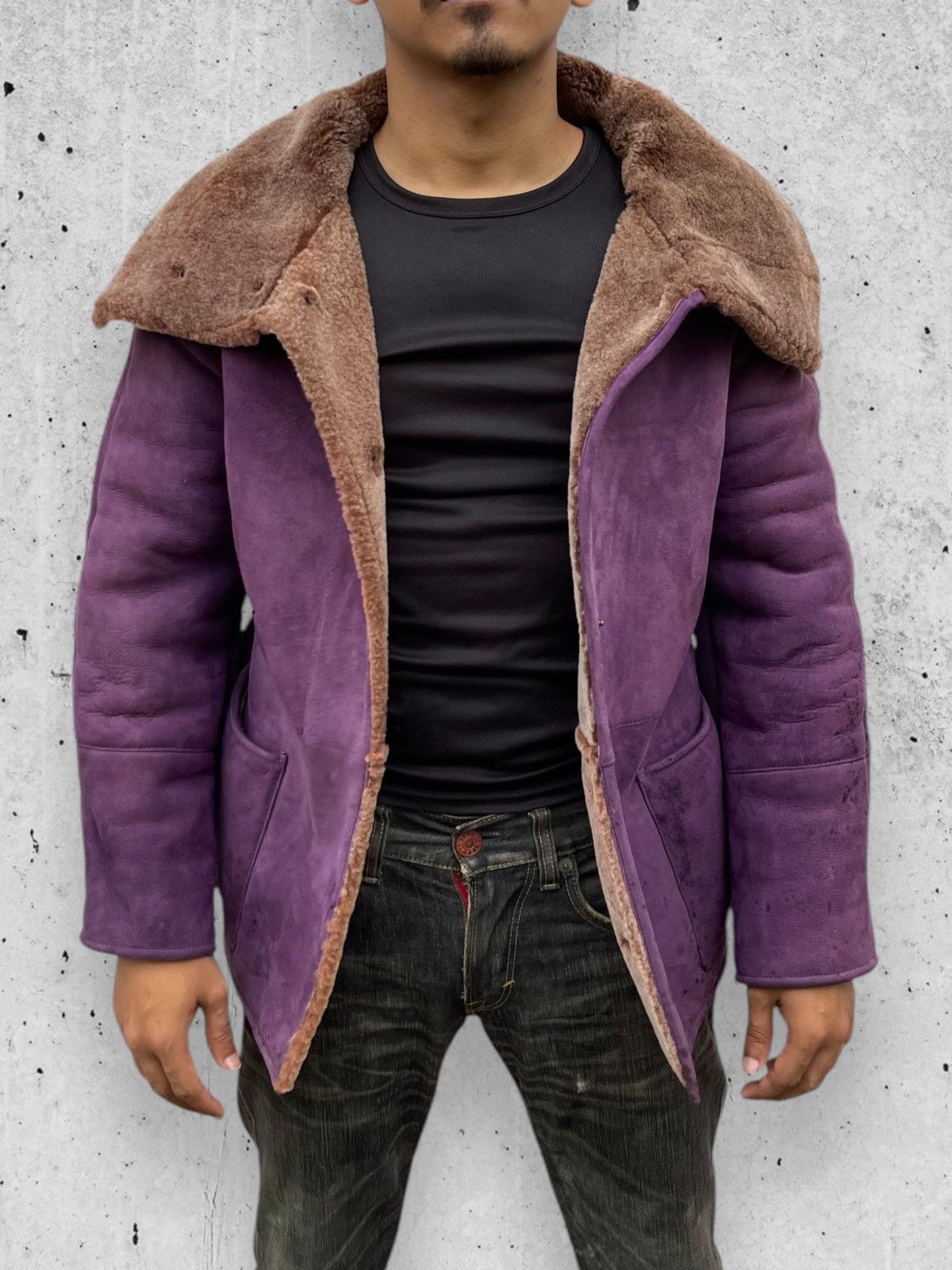 Salvatore Ferragamo 🔥RARE🔥 Salvatore Ferragamo Italy Sherling Leather Jacket Size US S / EU 44-46 / 1 - 2 Thumbnail