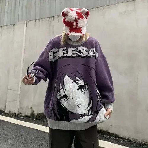 Other Oversized Anime Sweatshirt Knitted Size US L / EU 52-54 / 3 - 1 Thumbnail
