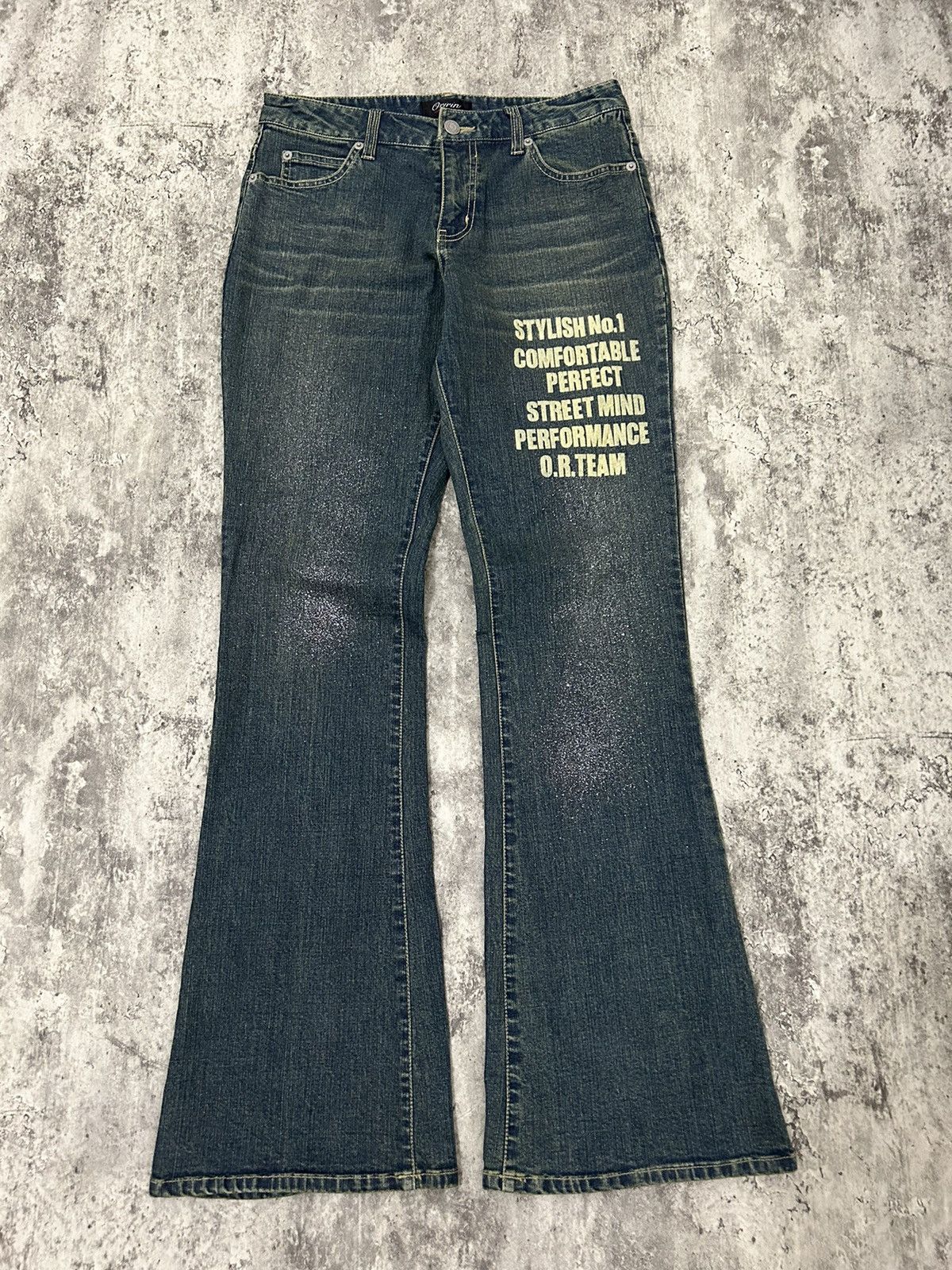 If Six Was Nine Vintage Oririn Gliter Flare Jeans Size US 28 / EU 44 - 2 Thumbnail