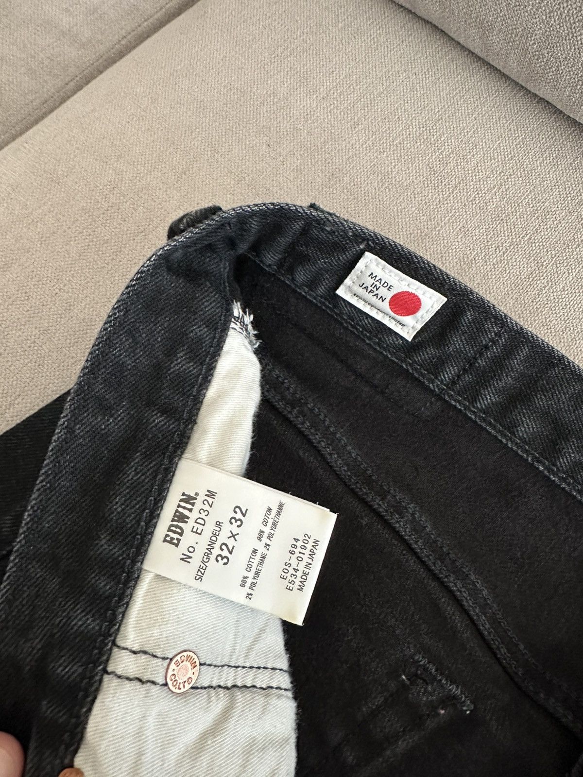 Edwin Edwin Japan Ed32m Black Slim Tapered ED32 Jeans Size US 32 / EU 48 - 4 Thumbnail