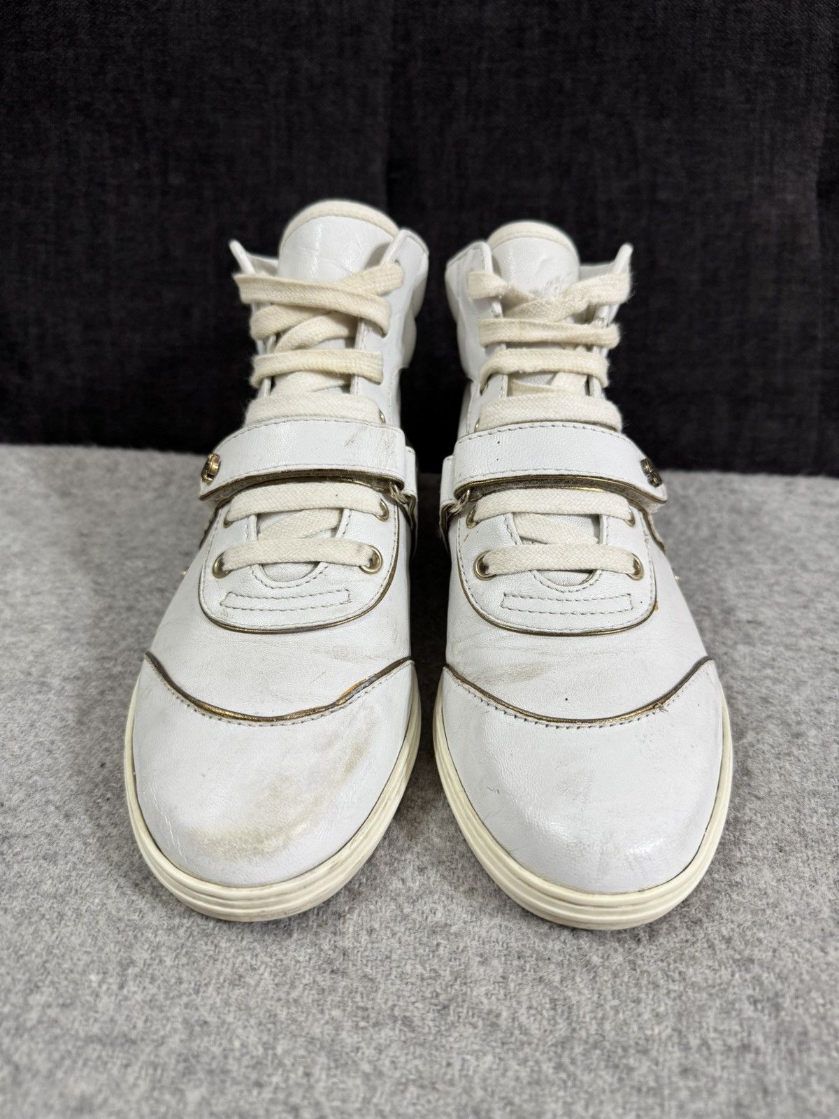 Gucci Gucci Leather High Top Sneakers White Italy size 37 Size US 7 / IT 37 - 5 Thumbnail