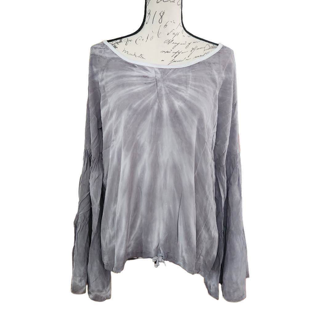 Chaser Brand Chaser Ladies Size Medium Gray Tie Dye Long Bell Sleeve Silk Size M / US 6-8 / IT 42-44 - 1 Thumbnail