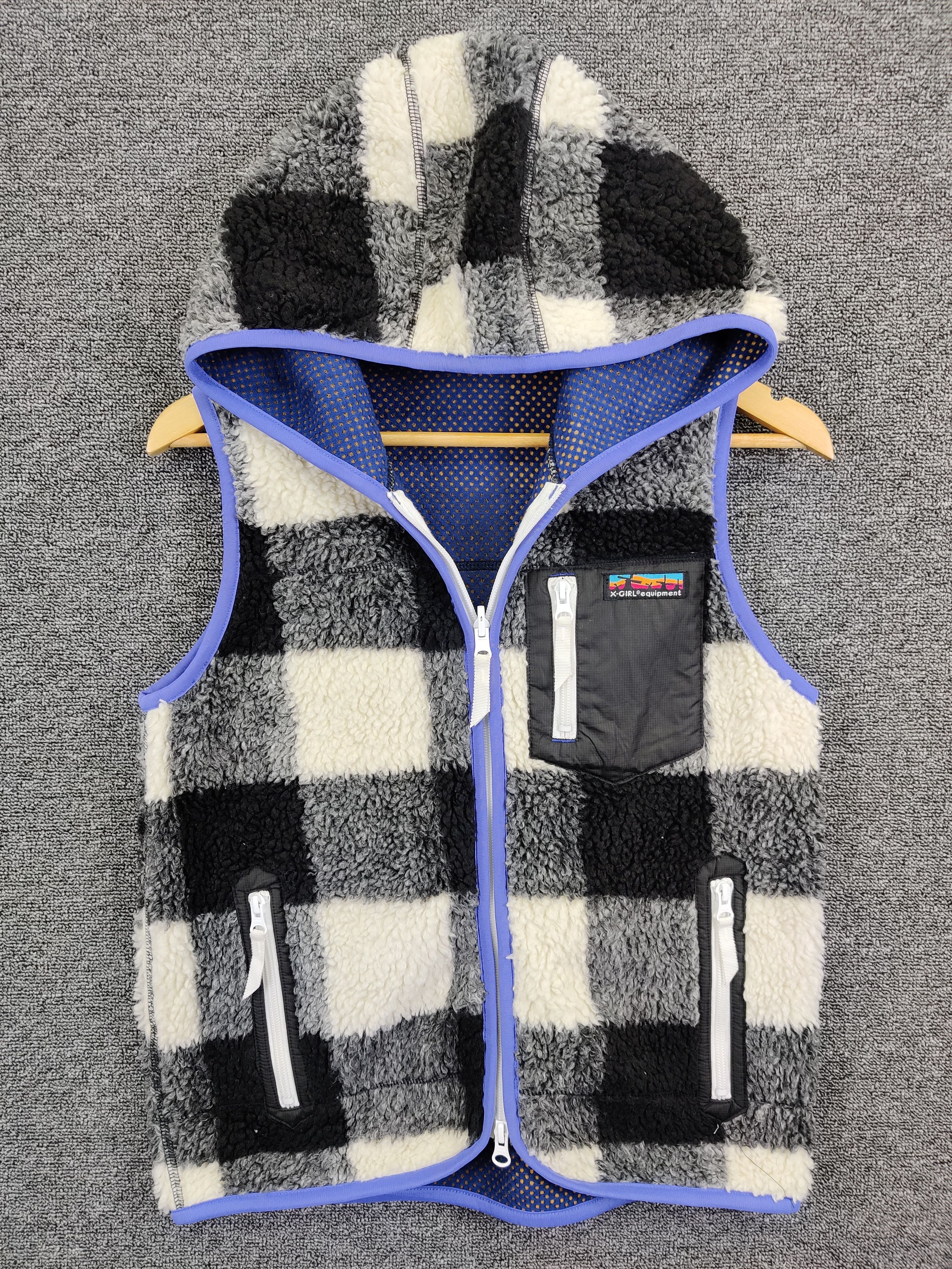 Japanese Brand X-Girl Fleece Sherpa Deep Pile Hoodie Vest Size US S / EU 44-46 / 1 - 1 Thumbnail