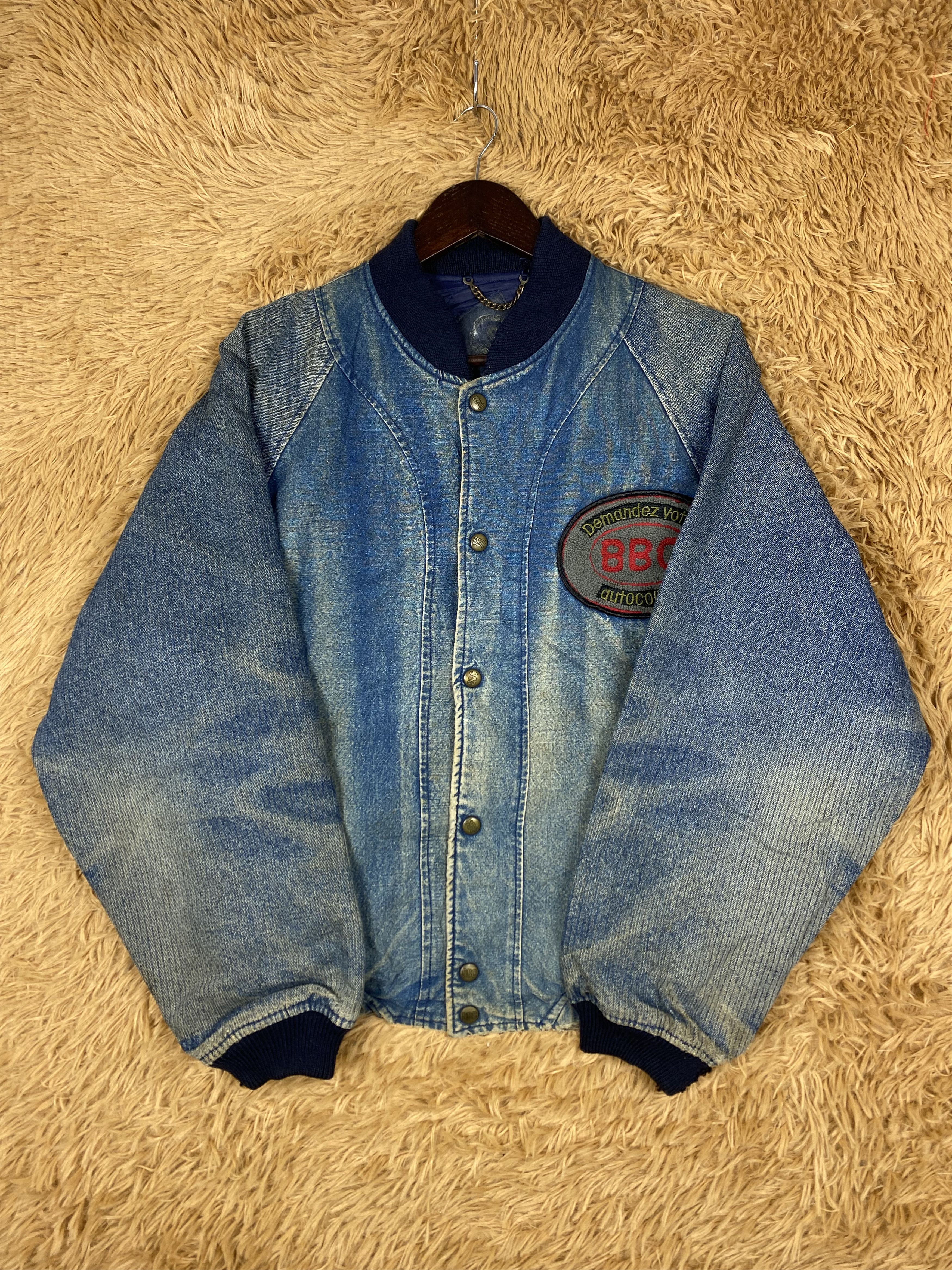 Japanese Brand Vintage BBC Denim Faded Bombers Jacket DJ0858 Size US M / EU 48-50 / 2 - 4 Thumbnail