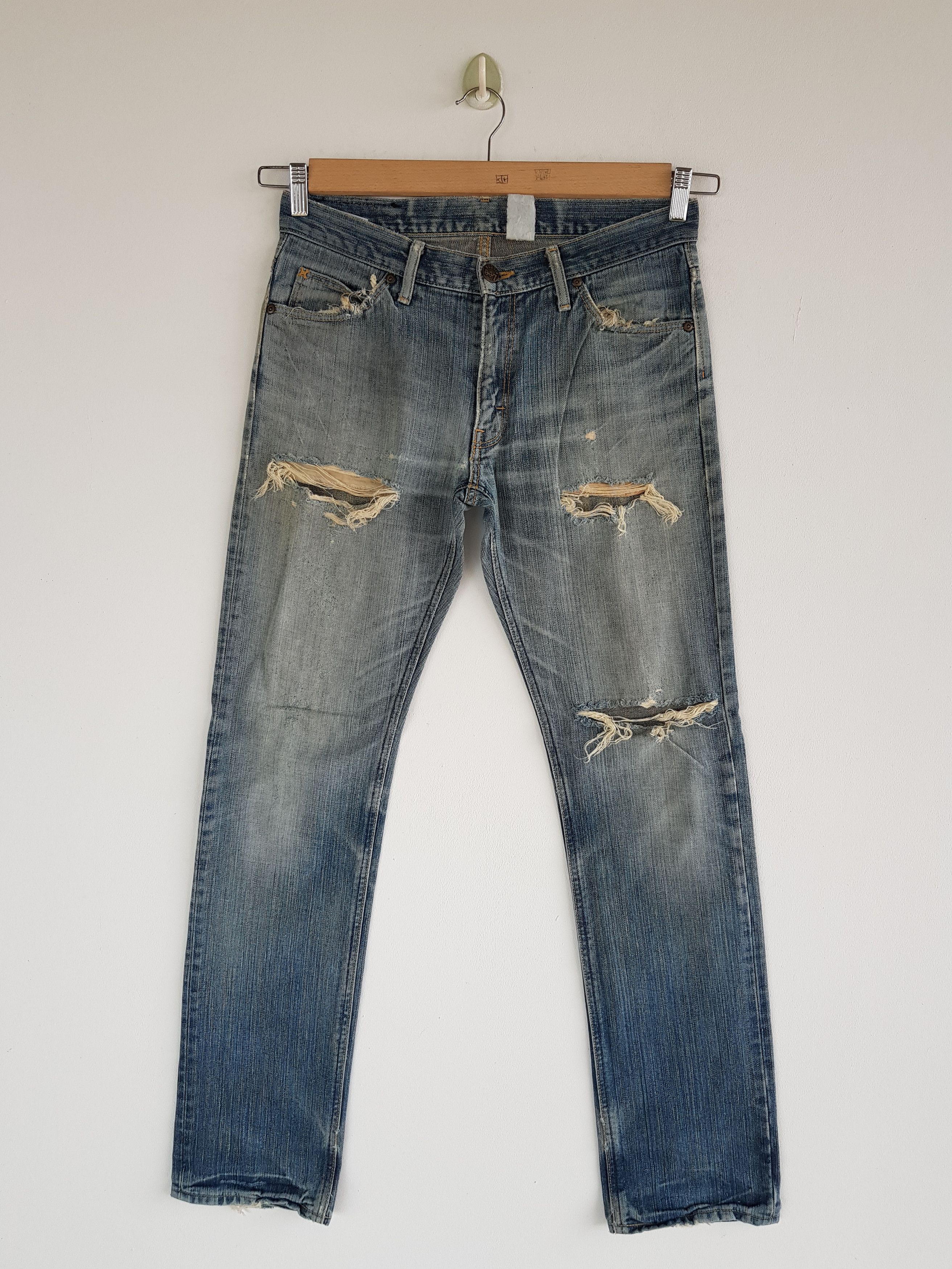 Vintage 90s Lee Jeans Distressed Lee Faded Light Wash Denim