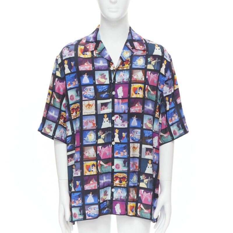 Versace new VERSACE DISNEY Limited Edition Cinderella print short bowling shirt EU42 XL Size US XXL / EU 58 / 5 - 1 Thumbnail