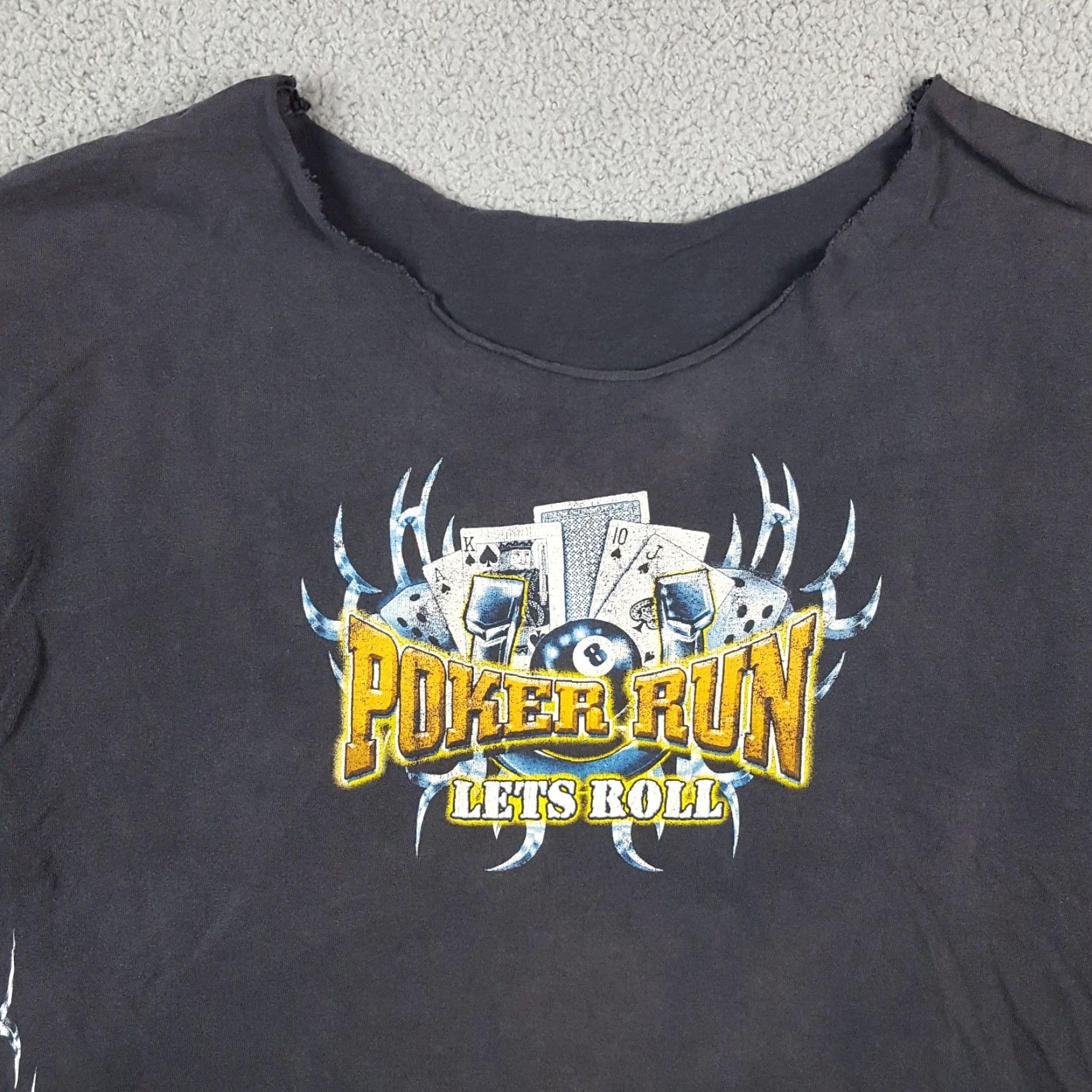 Vintage Y2K Distressed Poker Run Motorcycle Biker Tribal Size XL Faded Vintage T Shirt Size US XL / EU 56 / 4 - 2 Thumbnail