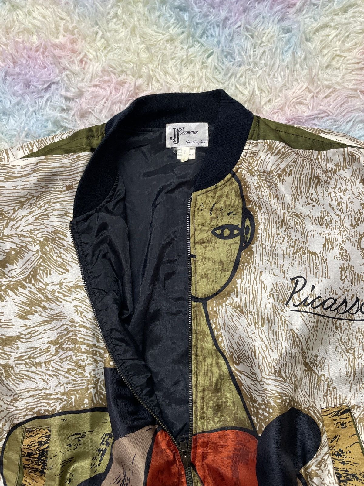 Vintage 💥Hearing offer💥Vintage Picasso Silk bomber satin jacket Size US L / EU 52-54 / 3 - 6 Thumbnail