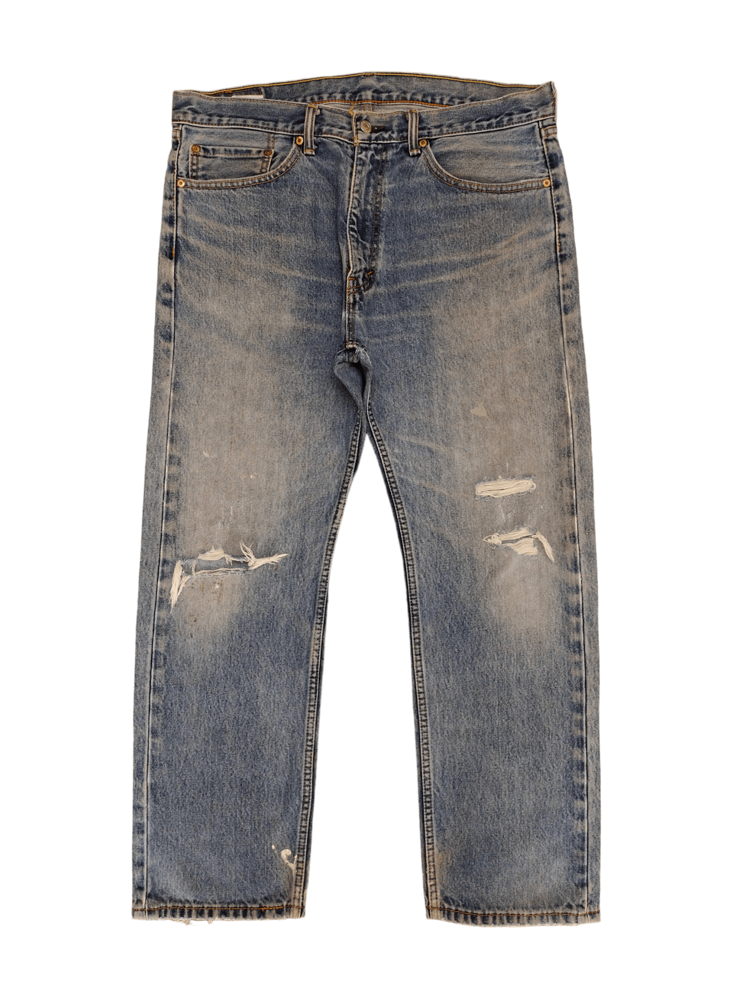 Levi's Vintage Y2k Levis 505 Distress Faded Sand Wash Denim Jeans Size US 36 / EU 52 - 1 Thumbnail