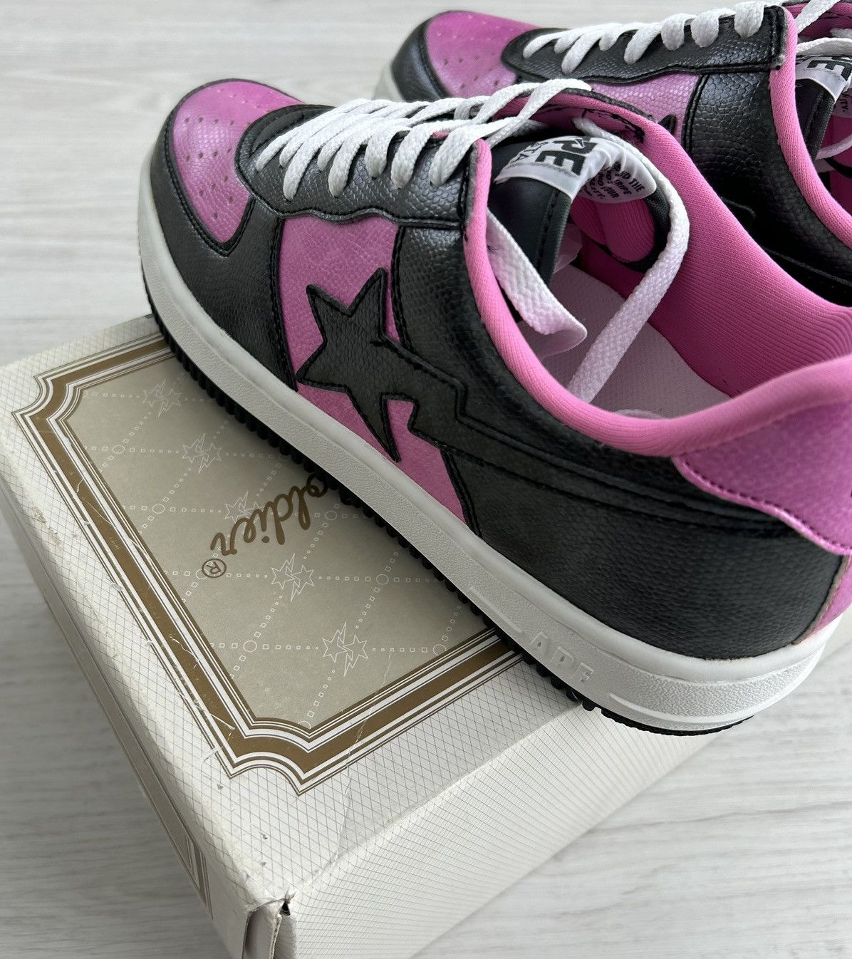 Bape VERY RARE OG 2004 A BATHING APE X UNKLE BLACK/PINK BAPESTA Size US 10 / EU 43 - 8 Thumbnail