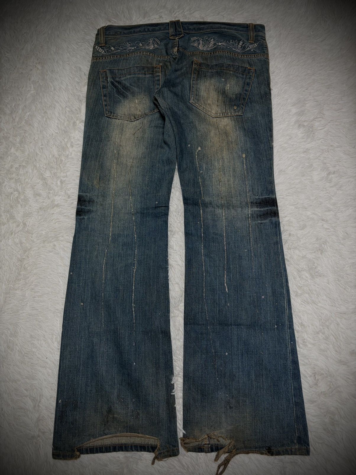 Tornado Mart Rare Root Three paint splash mudwash flared jeans Size US 36 / EU 52 - 6 Thumbnail