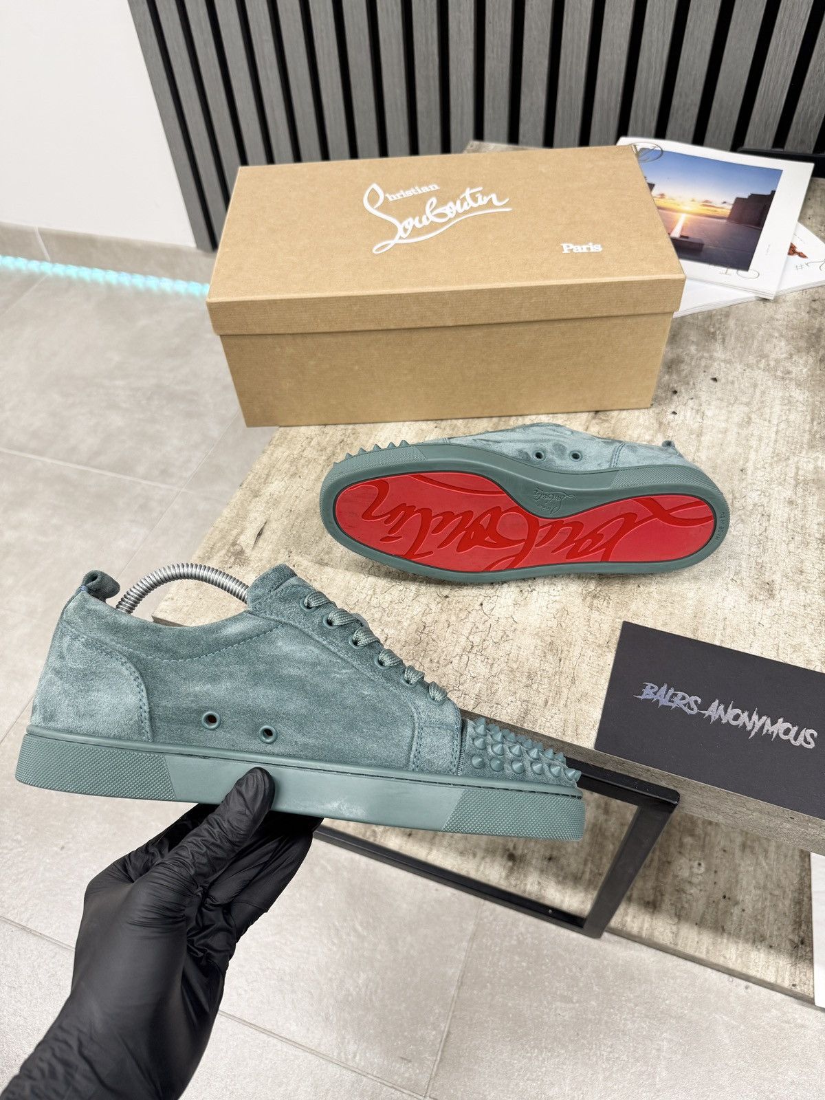 Christian Louboutin Christian Louboutin Louis Junior Spike Trainer Teal RRP £795 Size US 8.5 / EU 41-42 - 2 Thumbnail
