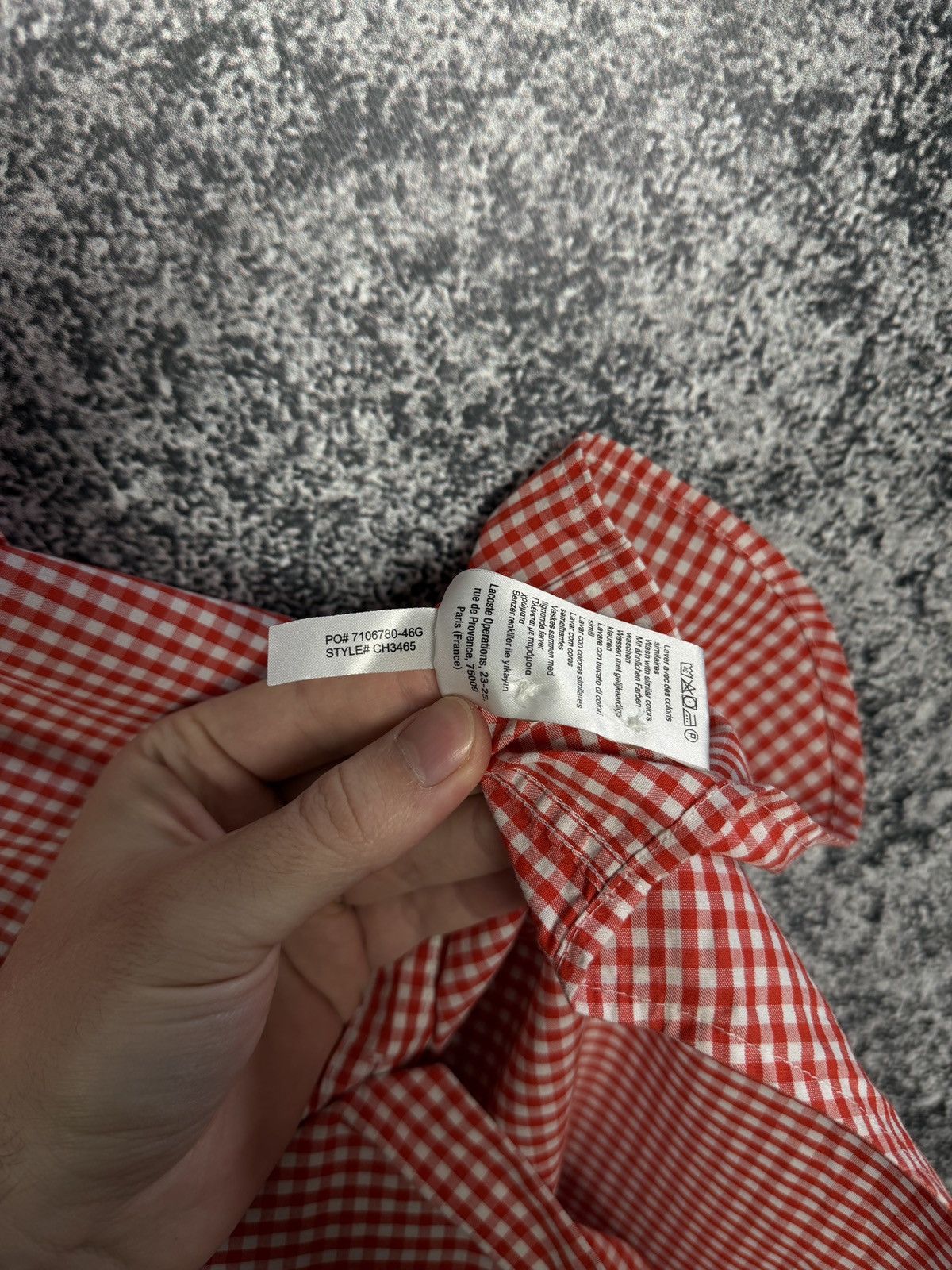 Lacoste Men’s Lacoste Short Sleeve Plaid Shirt Button Up Regular Fit Size US L / EU 52-54 / 3 - 9 Thumbnail