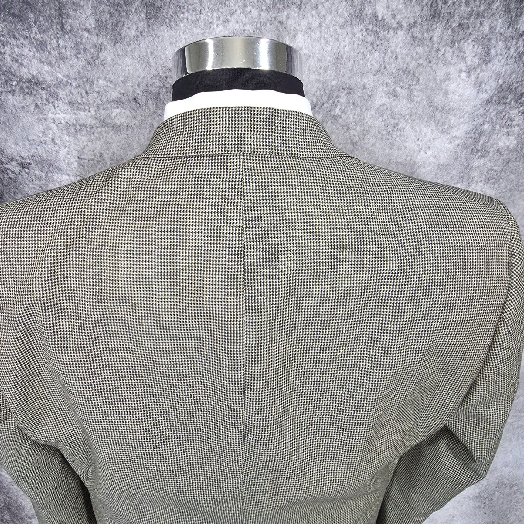 Hart Schaffner Marx Hart Schaffner Marx Gold Trumpeter Blazer Men 40 Jacket Houndstooth Wool Notch Notch Lapel Size 40R - 5 Thumbnail
