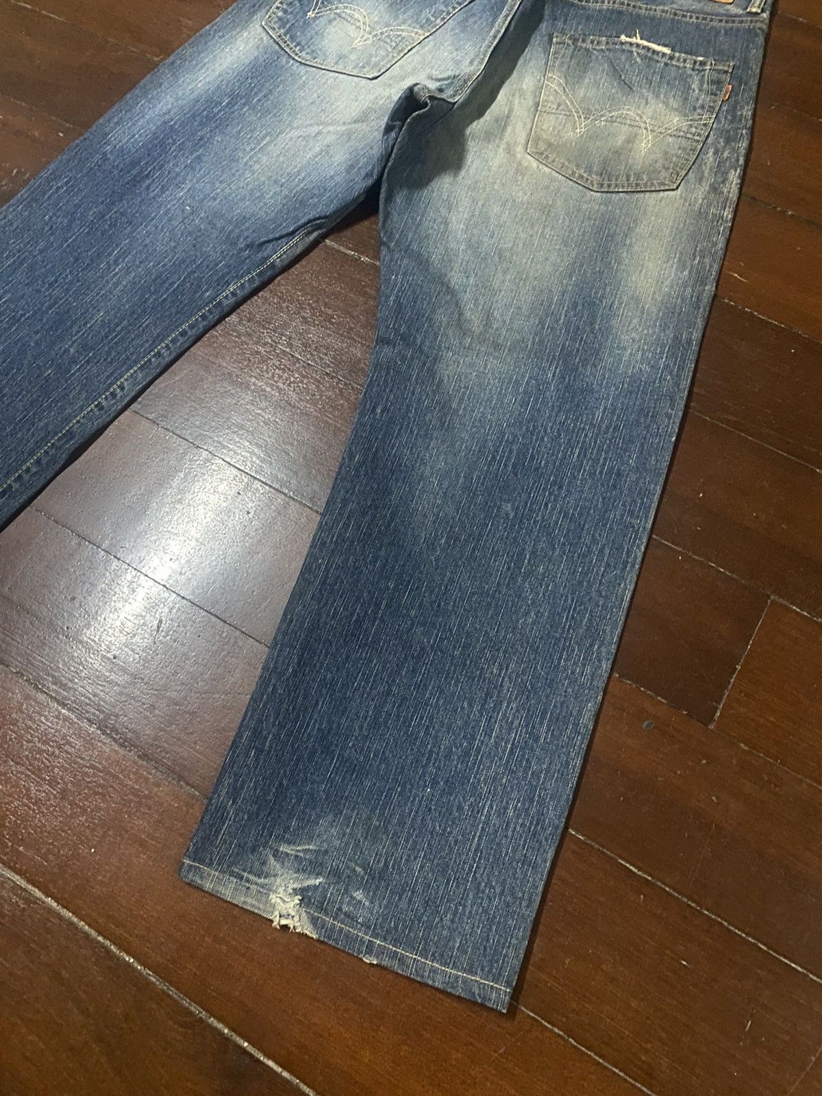 Edwin Vintage Edwin 505z Selvedge Faded Wash mud wash Baggy Jeans Size US 36 / EU 52 - 13 Thumbnail