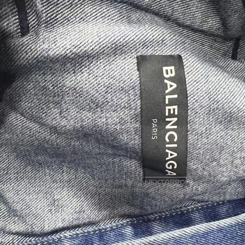 Balenciaga Balenciaga Blue Denim Jacket with Logo. Size US S / EU 44-46 / 1 - 4 Thumbnail