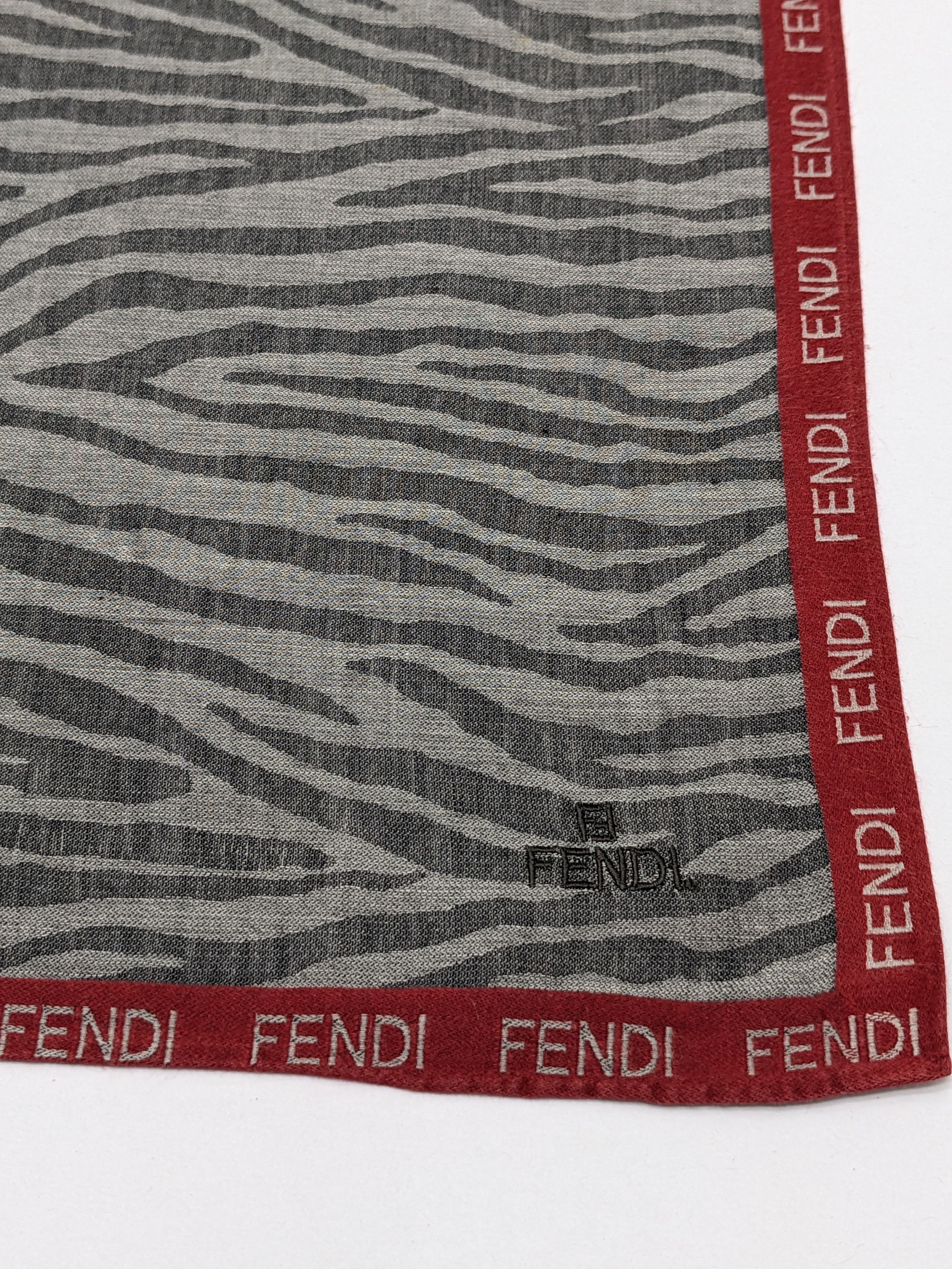 Fendi Fendi Italian Designer Handkerchief Zebra Pattern Size ONE SIZE - 2 Thumbnail