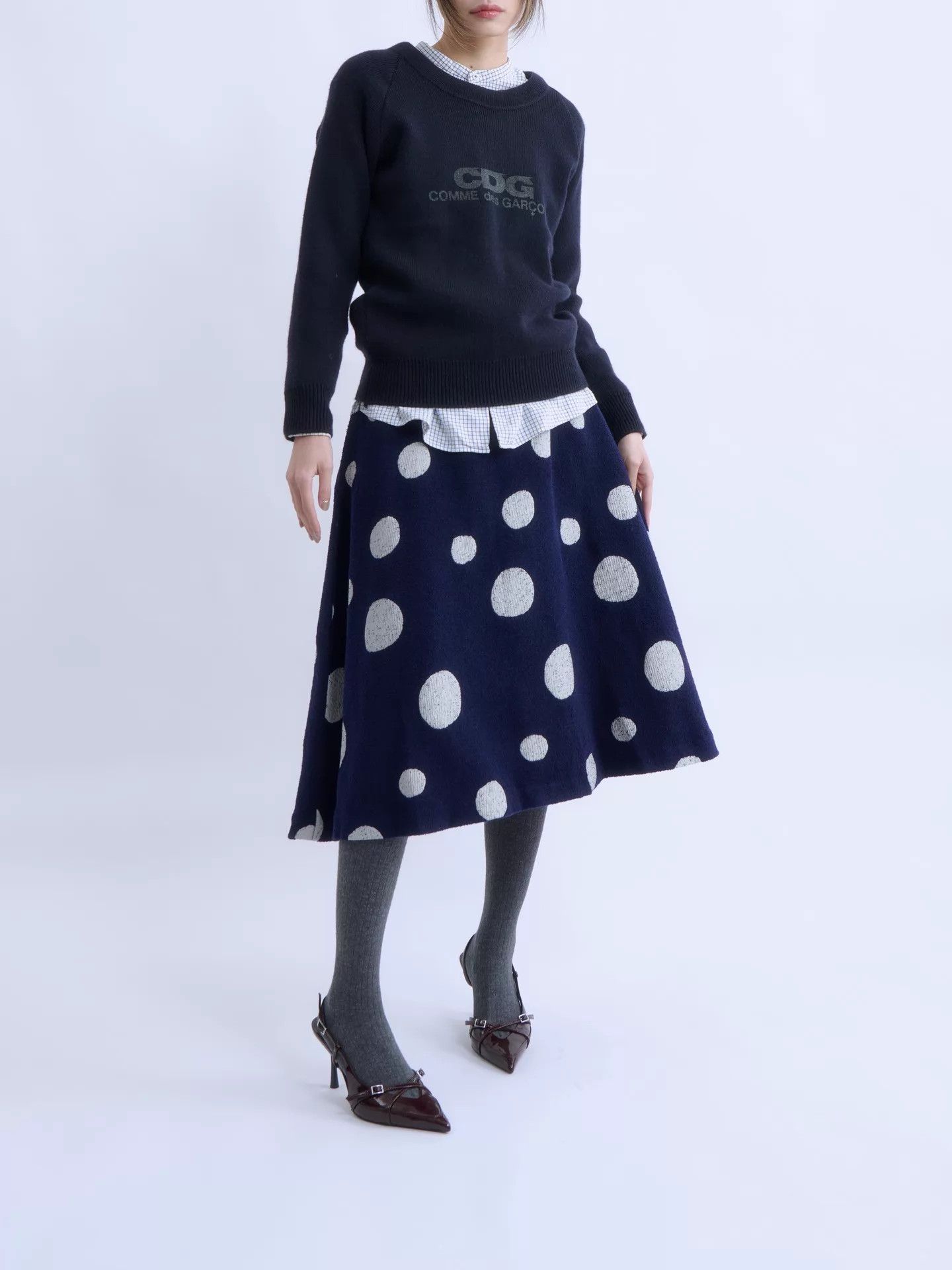 Comme des Garcons Comme des Garçons 2015 Navy Logo Knit Sweater M Size M / US 6-8 / IT 42-44 - 5 Thumbnail