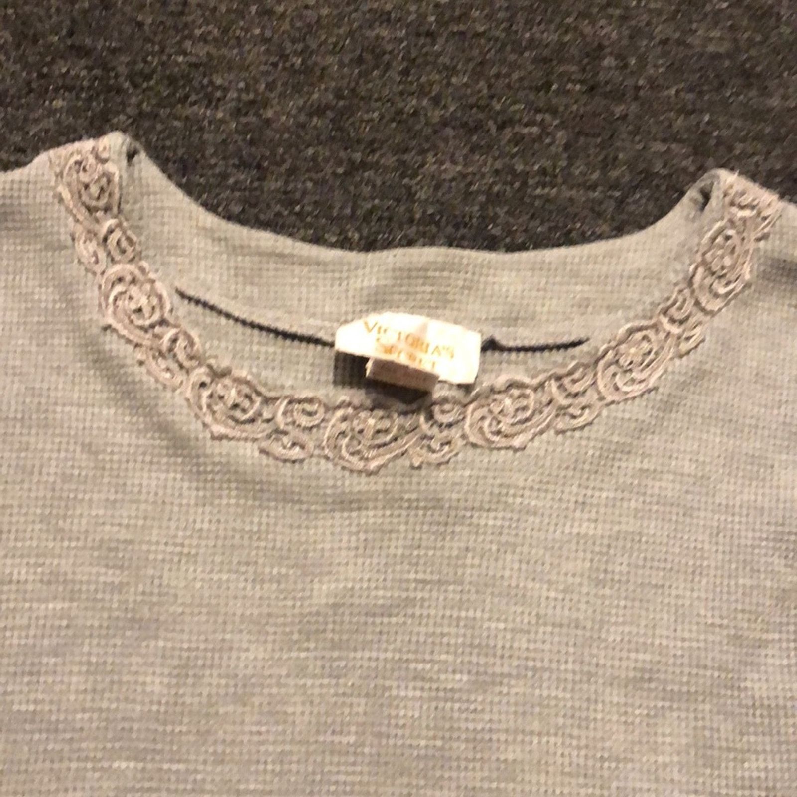 Victoria's Secret Victoria's Secret Gold Label Gray Waffle Knit Nightgown Size ONE SIZE - 4 Thumbnail