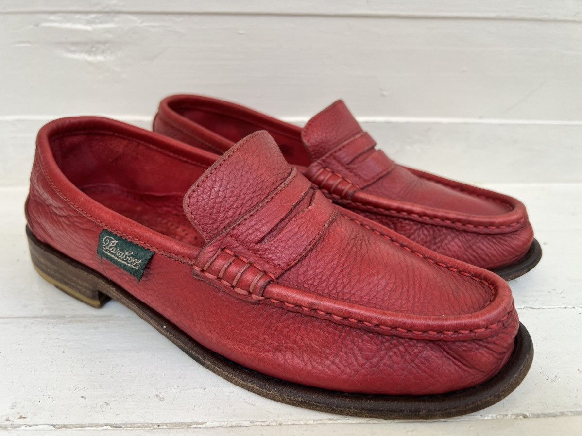 Paraboot Paraboot Veritable Mocassin Red Leather Boat Shoe Size US 7 / IT 37 - 1 Thumbnail