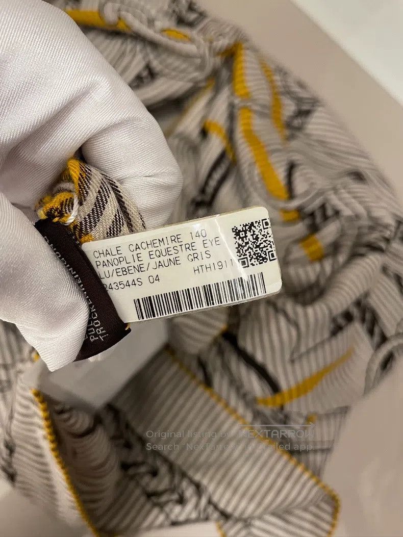 Hermes Hermes size 138×138cm Grey patterned cashmere scarf Size ONE SIZE - 4 Thumbnail