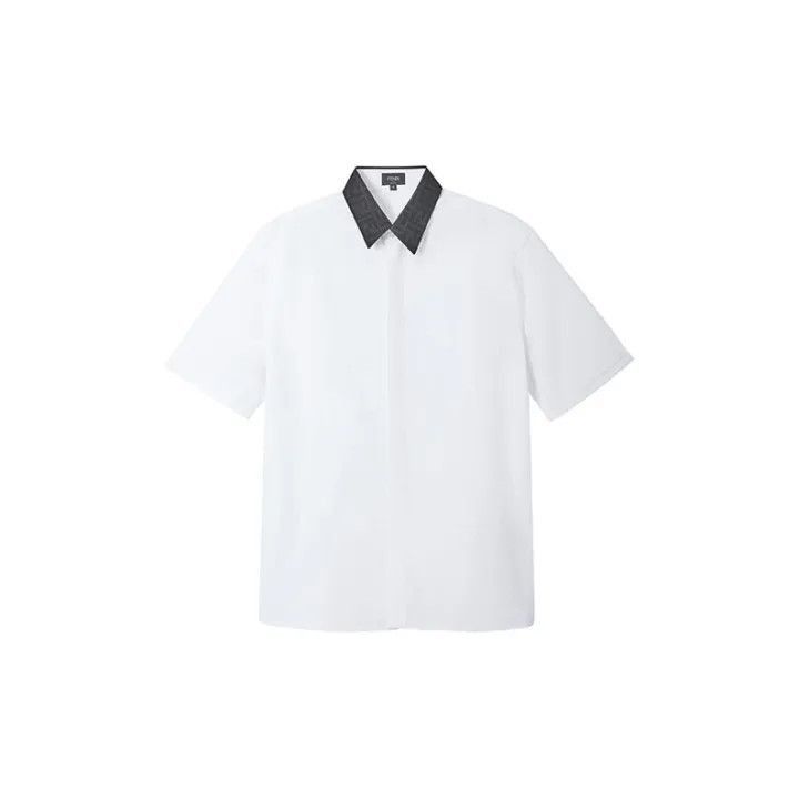 Fendi Fendi Cotton Casual White Short Sleeve Shirt -2507 Size US M / EU 48-50 / 2 - 2 Thumbnail