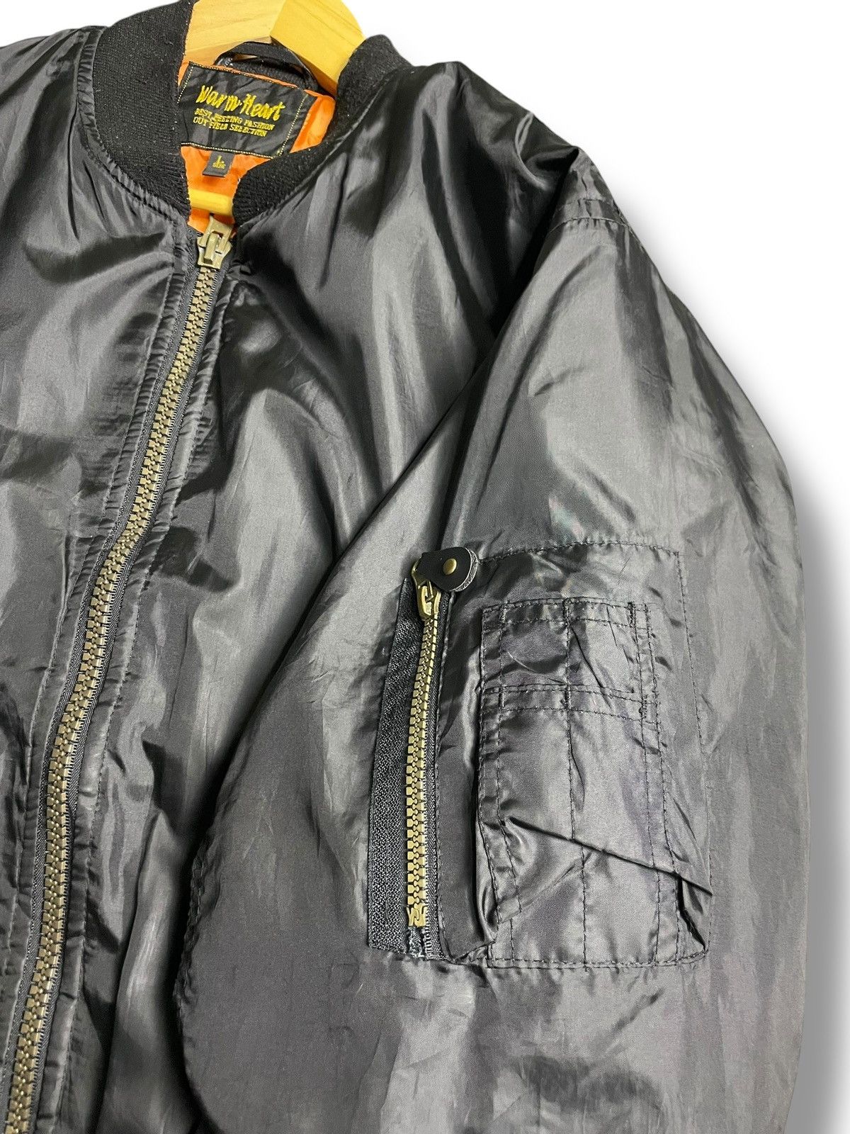 Japanese Brand Warm Heart Bomber Jacket Black (25) Size US L / EU 52-54 / 3 - 5 Thumbnail