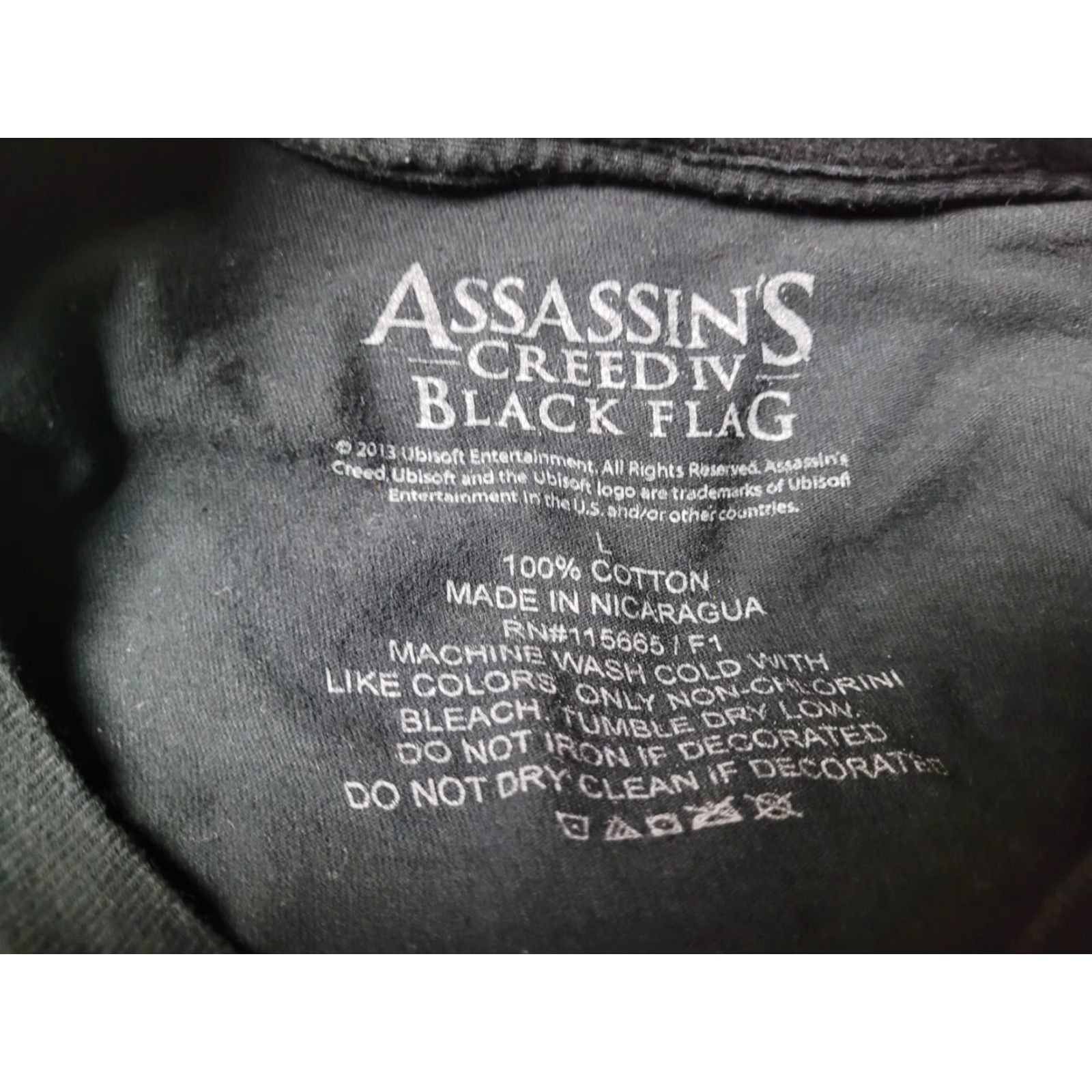 Vintage Assassin's Creed IV Black Flag Video Game T Shirt L Mens Large Black 00s Graphic Tee Ubisoft 2013 Promo Size US L / EU 52-54 / 3 - 3 Thumbnail