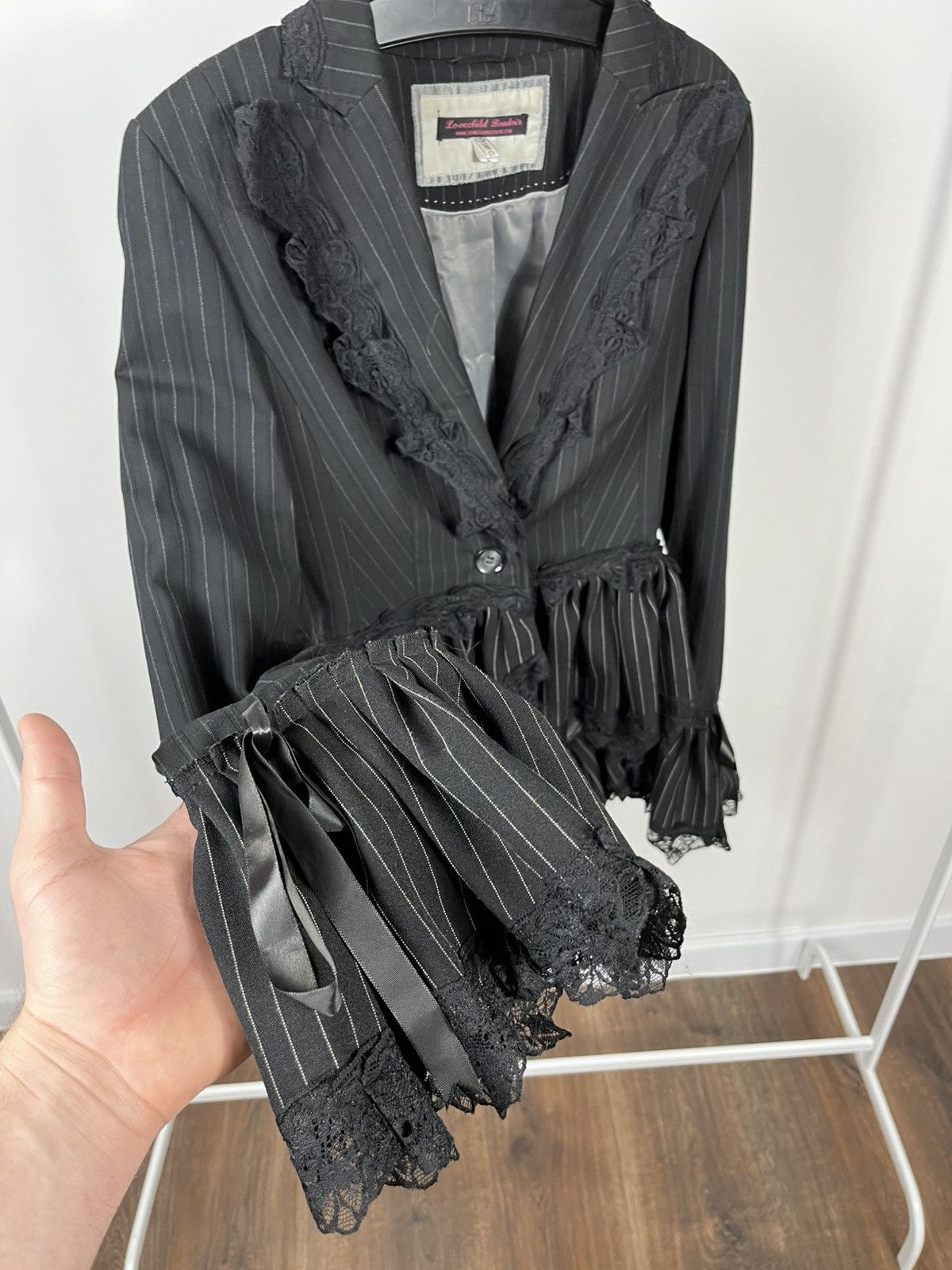 Other Lovechild Boudoir Blazer Jacket Lace Pinstripe Gothic Corset Size S / US 4 / IT 40 - 7 Thumbnail