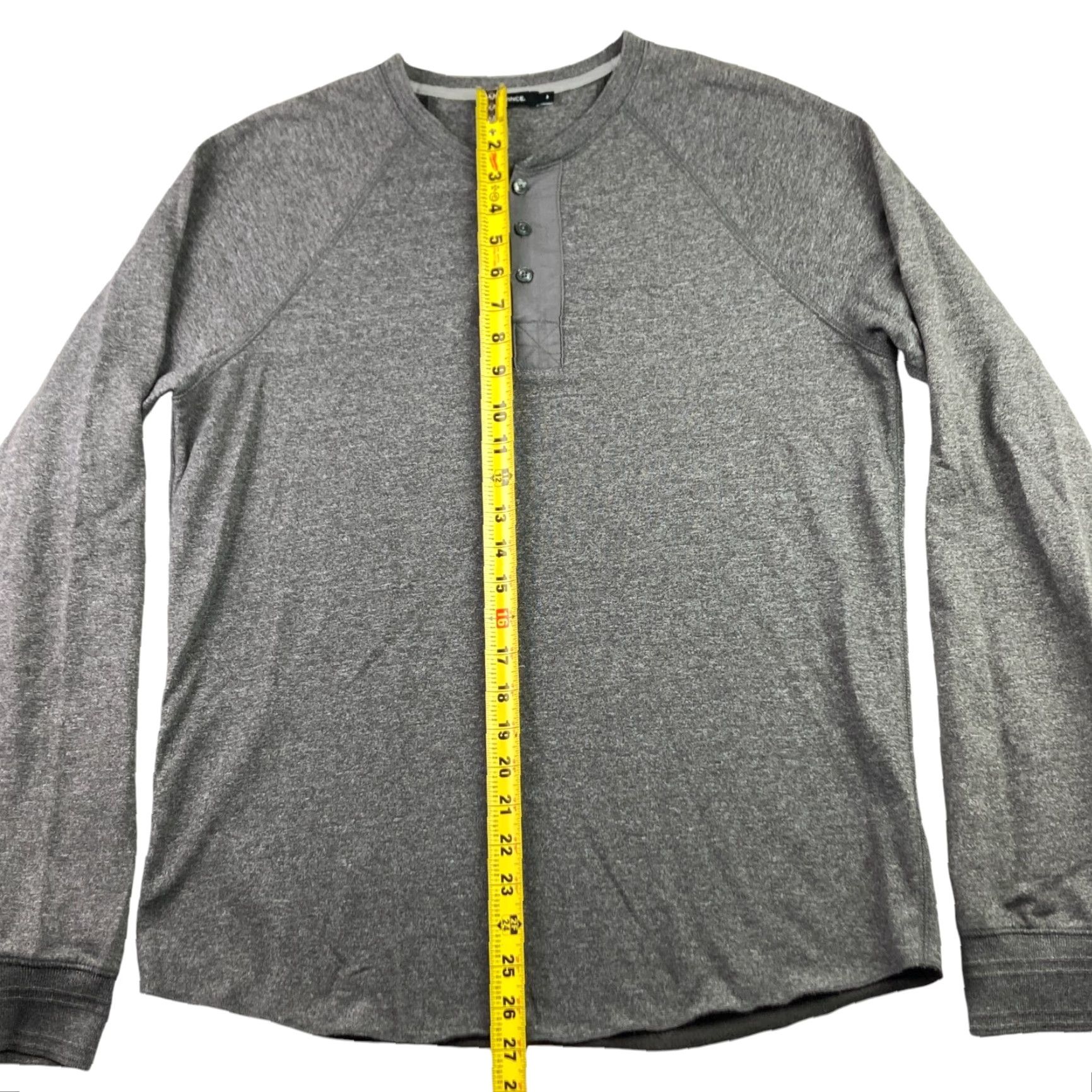 Vince Vince Men's Henley T-Shirt Gray L/S Cotton Blend Medium Size US M / EU 48-50 / 2 - 5 Thumbnail