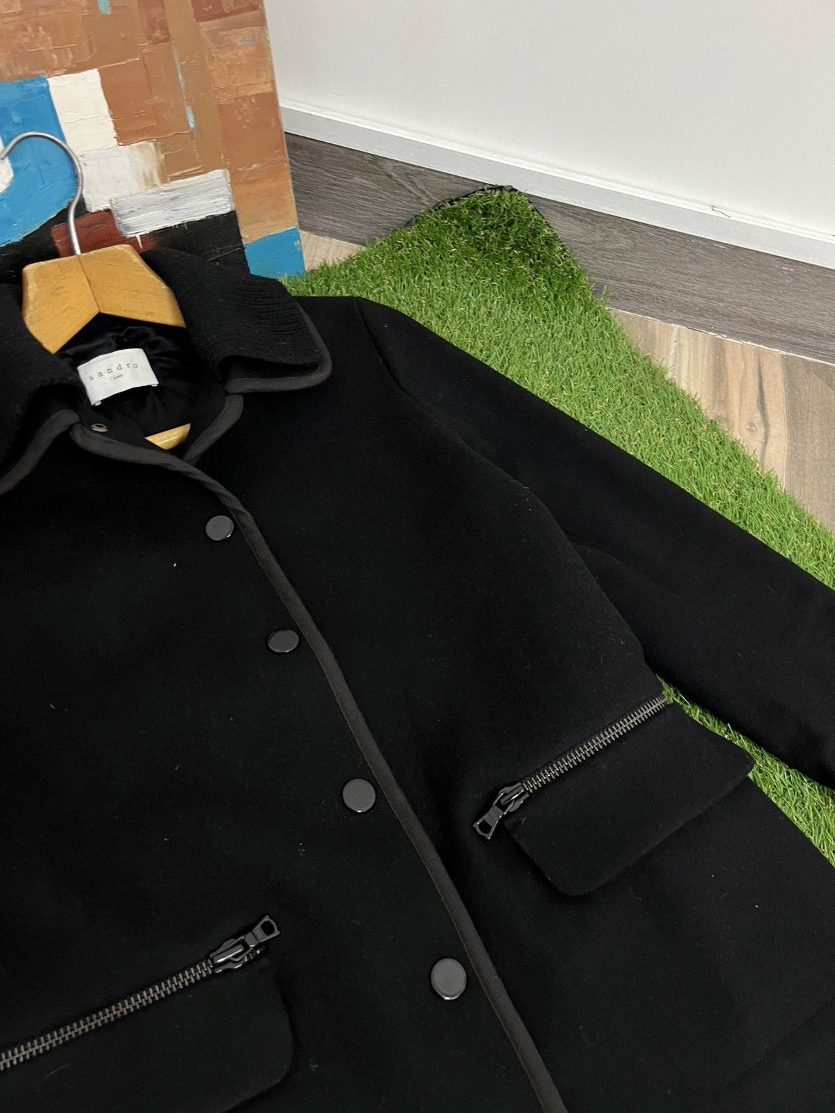 Sandro wool cashmere blend coat