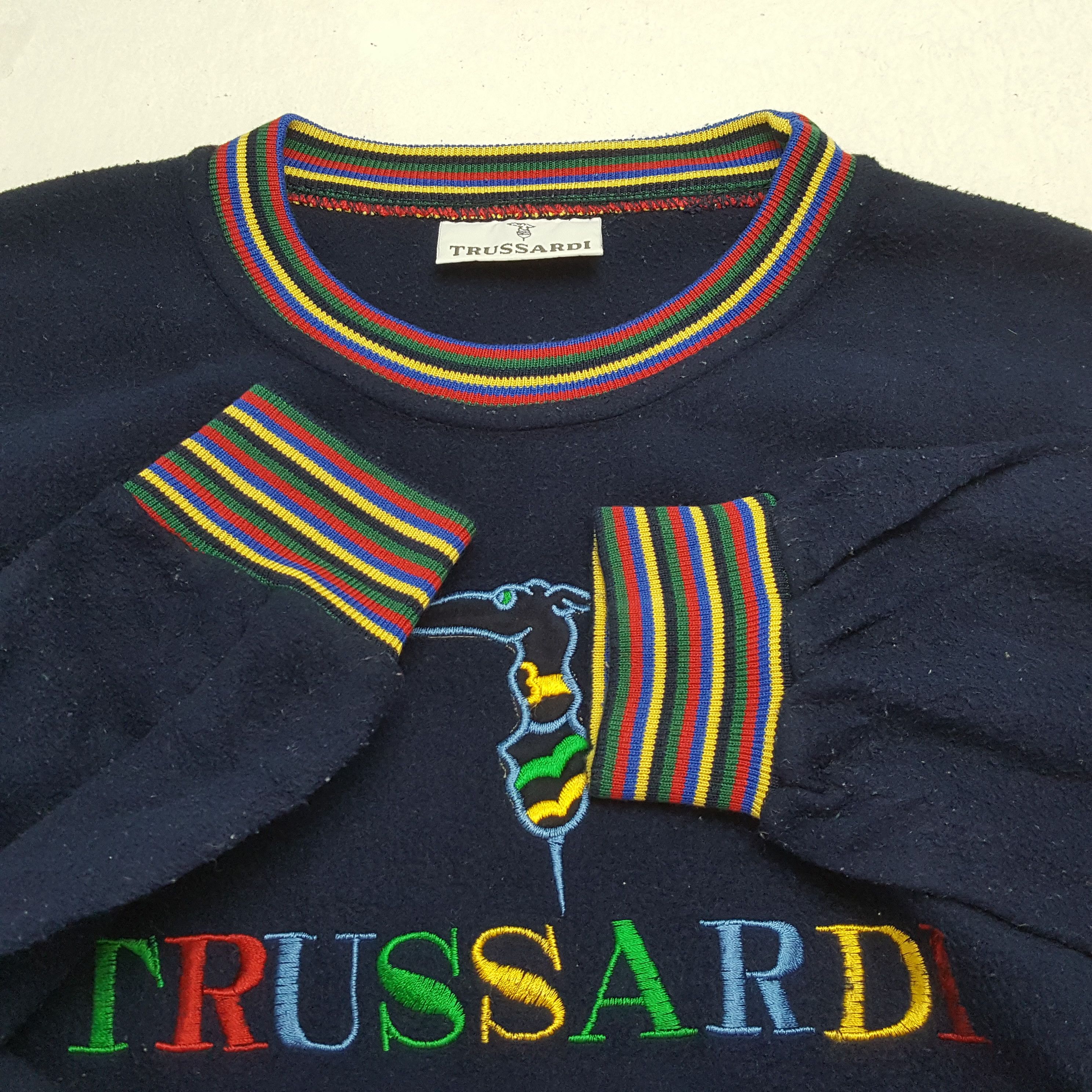 Trussardi × Vintage TRUSSARDI Logo Spellout Colours Design Sweatshirt Size US M / EU 48-50 / 2 - 8 Thumbnail