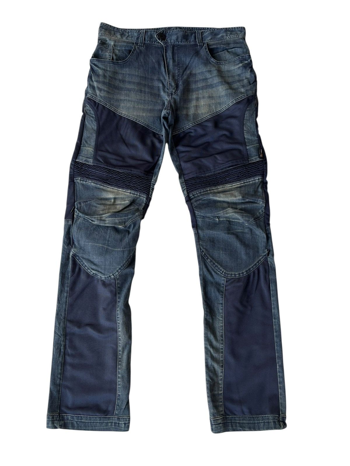 Issey Miyake 💥Vintage Moto Biker Jeans Reinforced Knee Panels Size US 32 / EU 48 - 1 Thumbnail