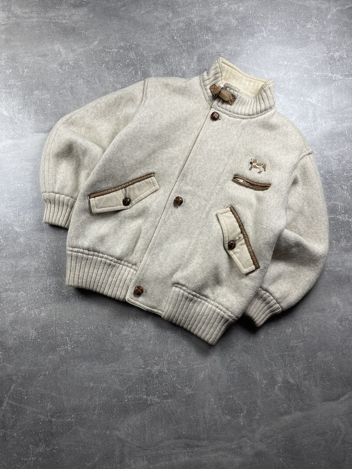 Iceberg ICEBERG × JC de Castelbajac Vintage 90s Wool Bomber Jacket Size US L / EU 52-54 / 3 - 2 Thumbnail
