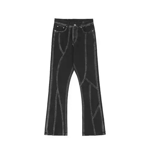 High Sport × Japanese Brand × Jean Striped Black Stacked Denim Jeans Size US 30 / EU 46 - 4 Thumbnail
