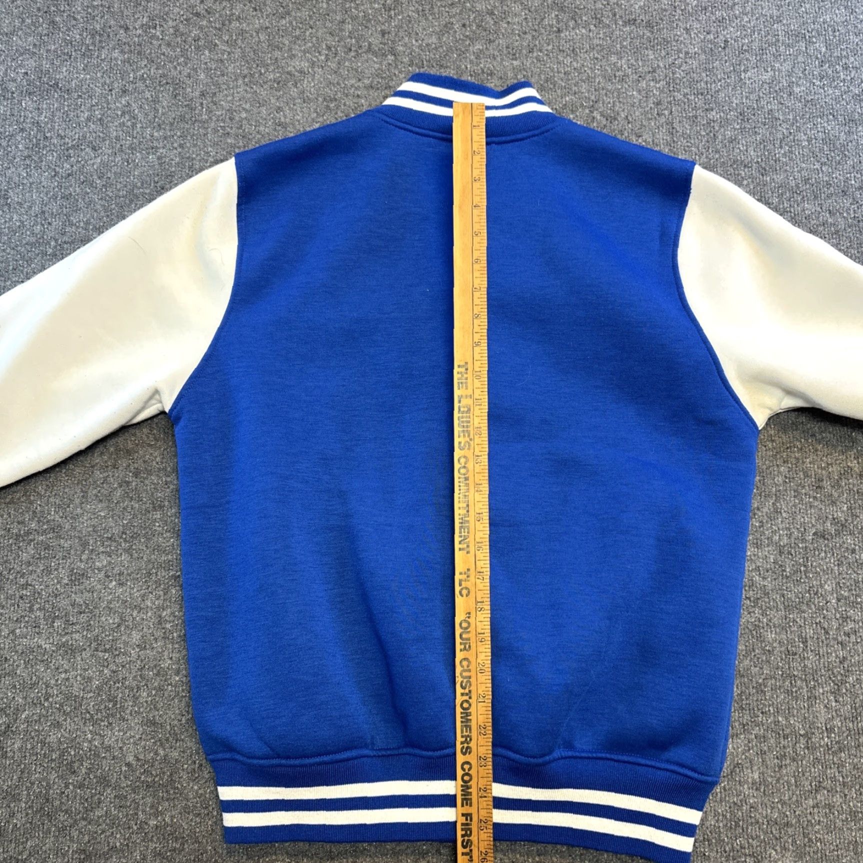 Vintage Vision Sports Letterman Jacket Blank Blue White Adult Medium Snap Button Mens Varsity Jacket Sports Size US M / EU 48-50 / 2 - 5 Thumbnail